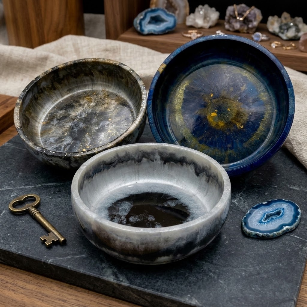 Handcrafted Swirled Epoxy Resin Decorative Catch-All Bowl (tray / trinket dish)