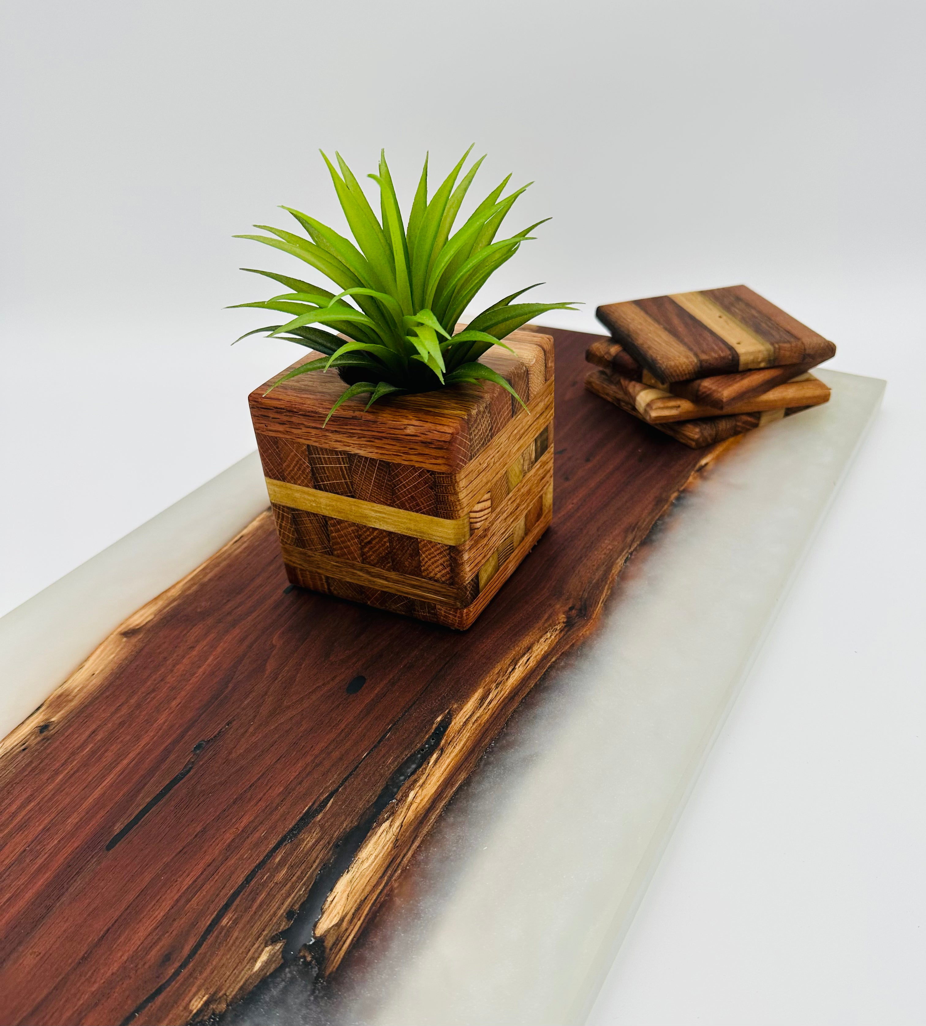 Rustic Wooden Succulent Planter, Made from Tobacco Sticks