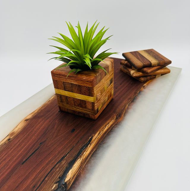 Rustic Wooden Succulent Planter, Made from Tobacco Sticks