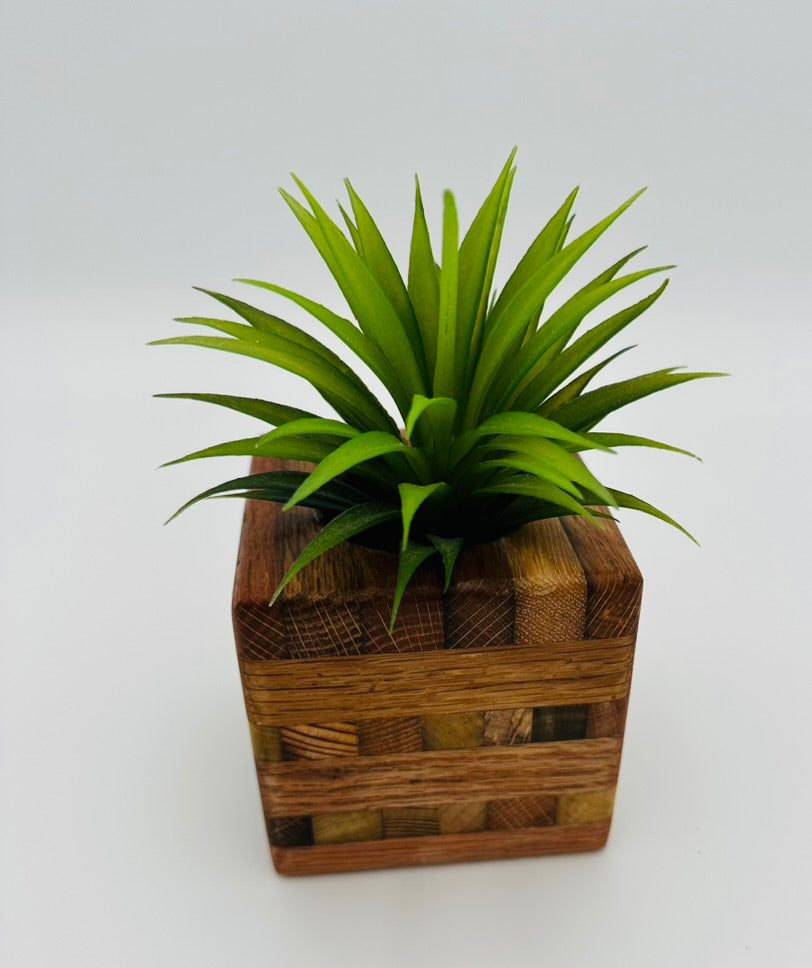 Rustic Wooden Succulent Planter, Made from Tobacco Sticks