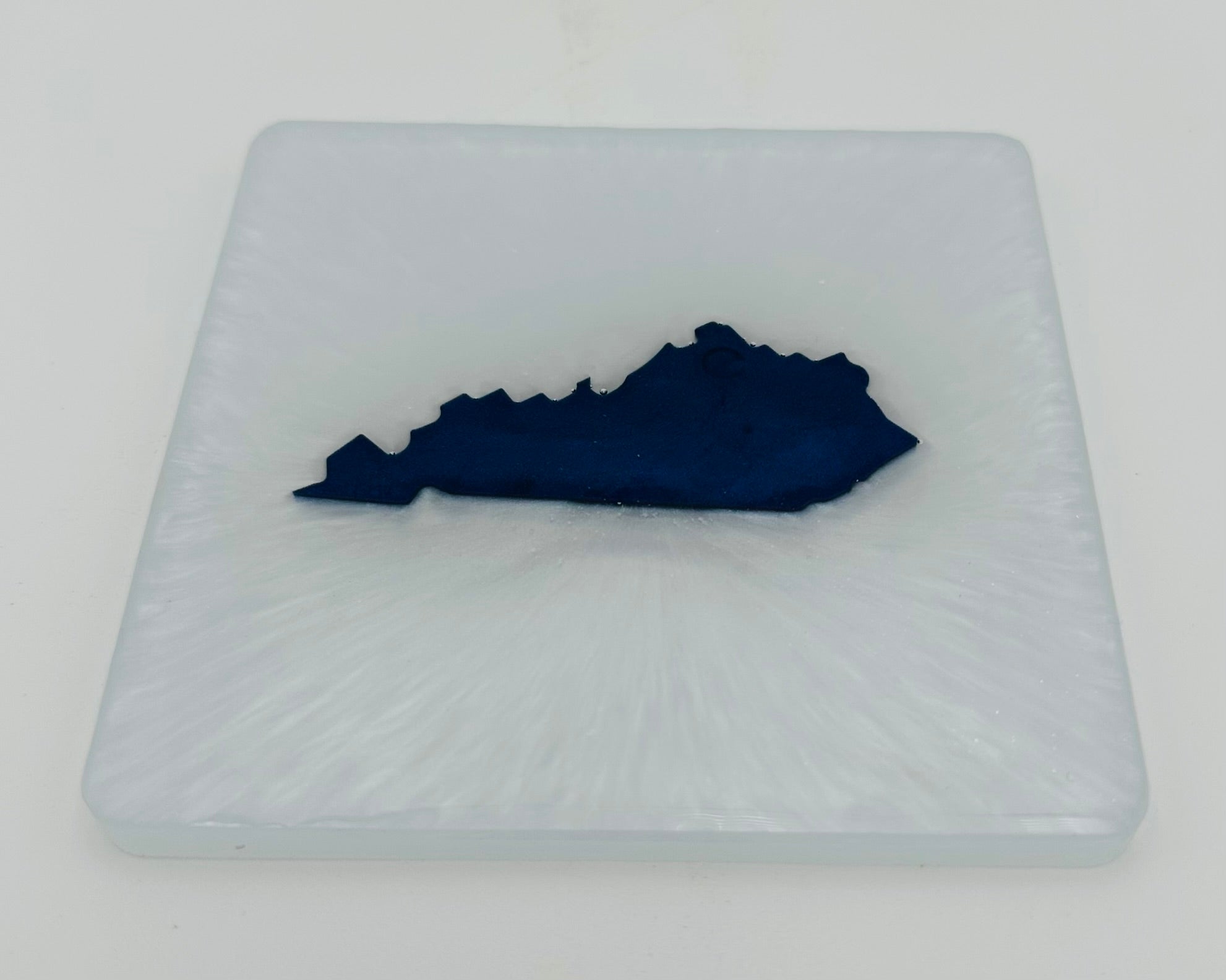 Handcrafted Kentucky Blue Resin Coasters with White Kentucky resin Inlay, Set of 4