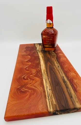 Black Walnut & Copper Resin River Charcuterie Board