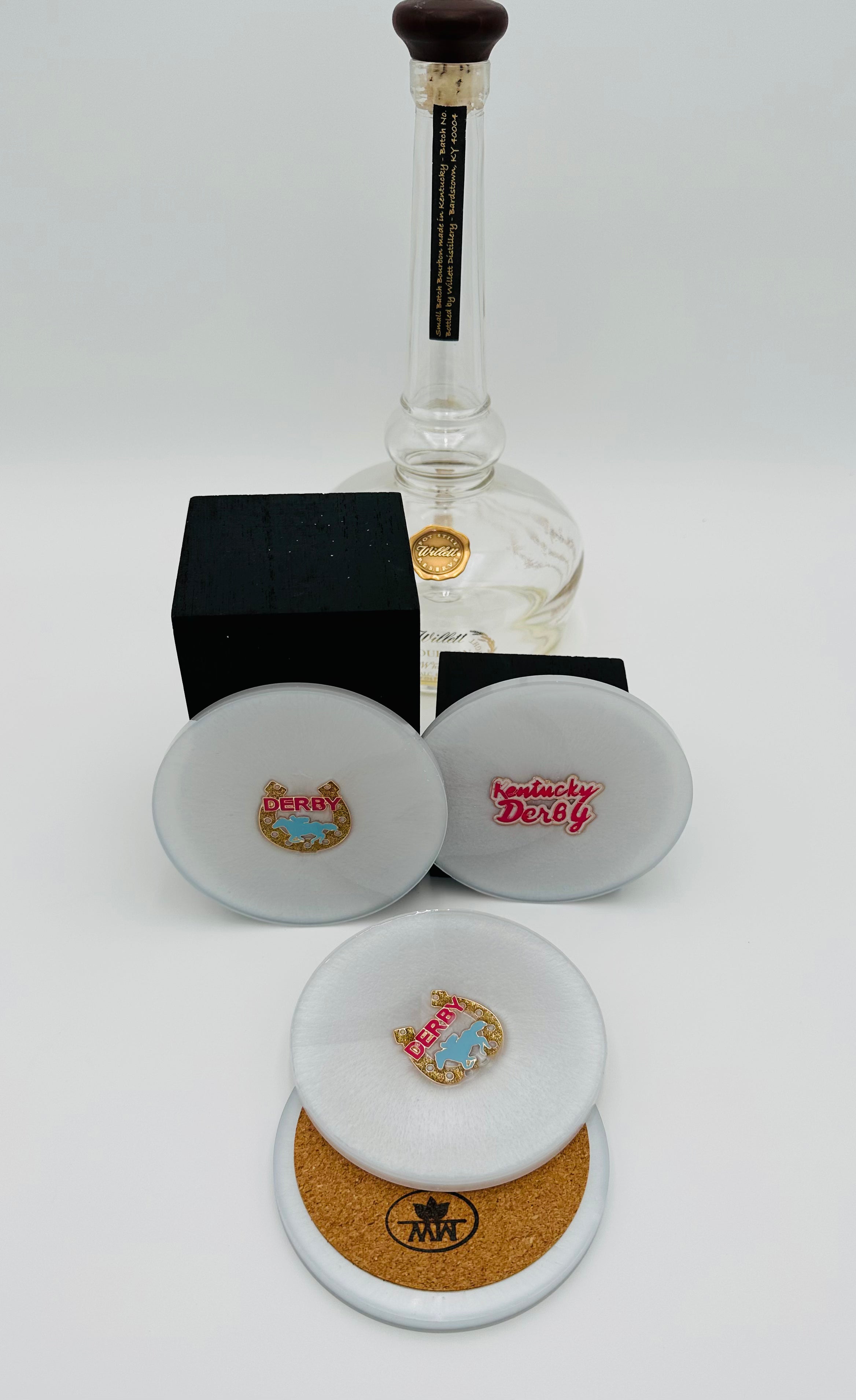 Handcrafted Resin Kentucky Derby Inlaid Beverage Coasters