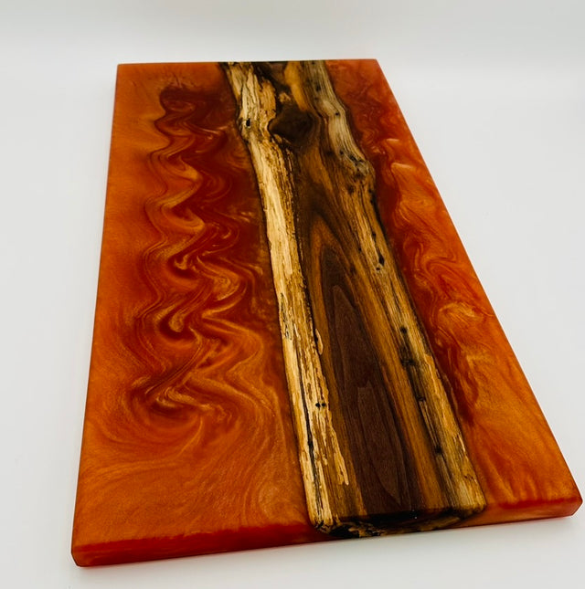 Black Walnut & Copper Resin River Charcuterie Board