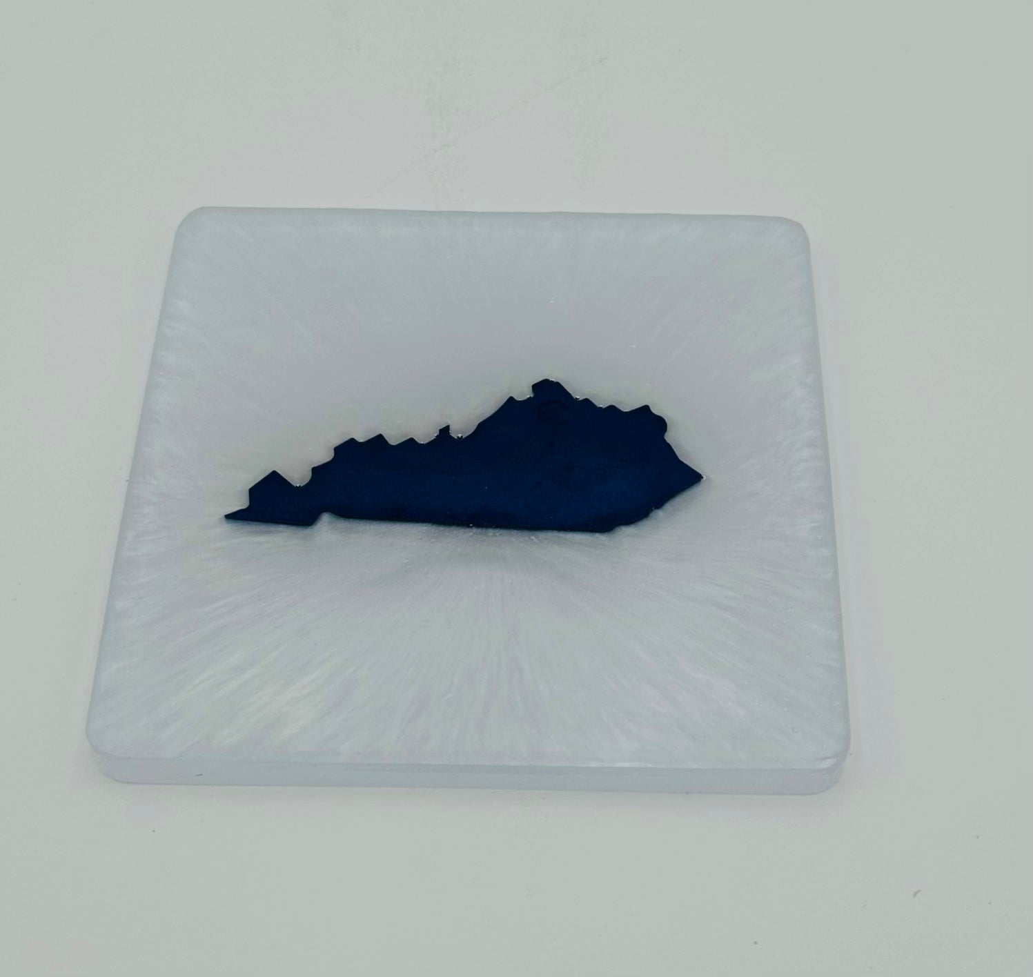 Handcrafted Kentucky Blue Resin Coasters with White Kentucky resin Inlay, Set of 4