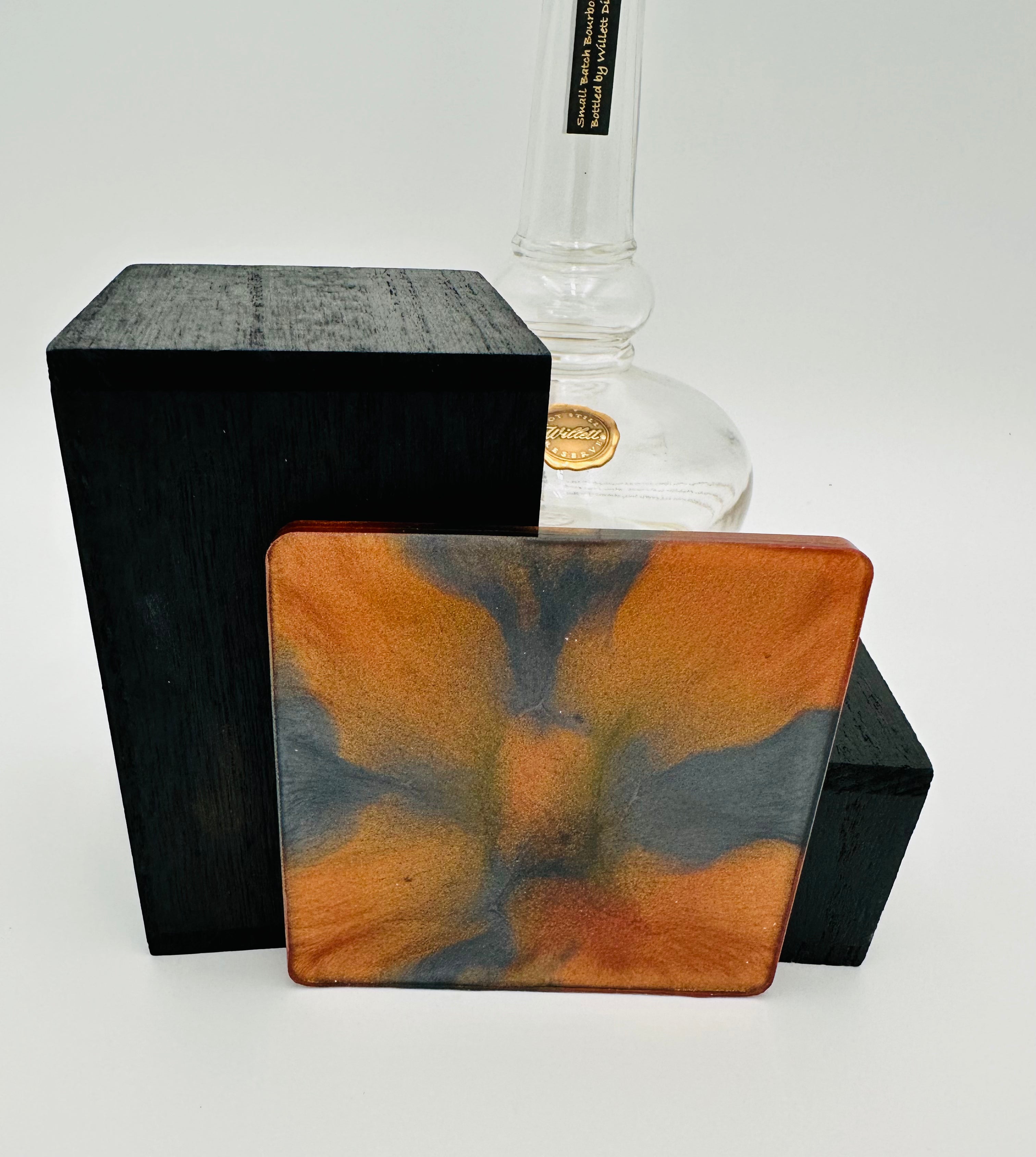 Square Handcrafted Resin Beverage Coasters