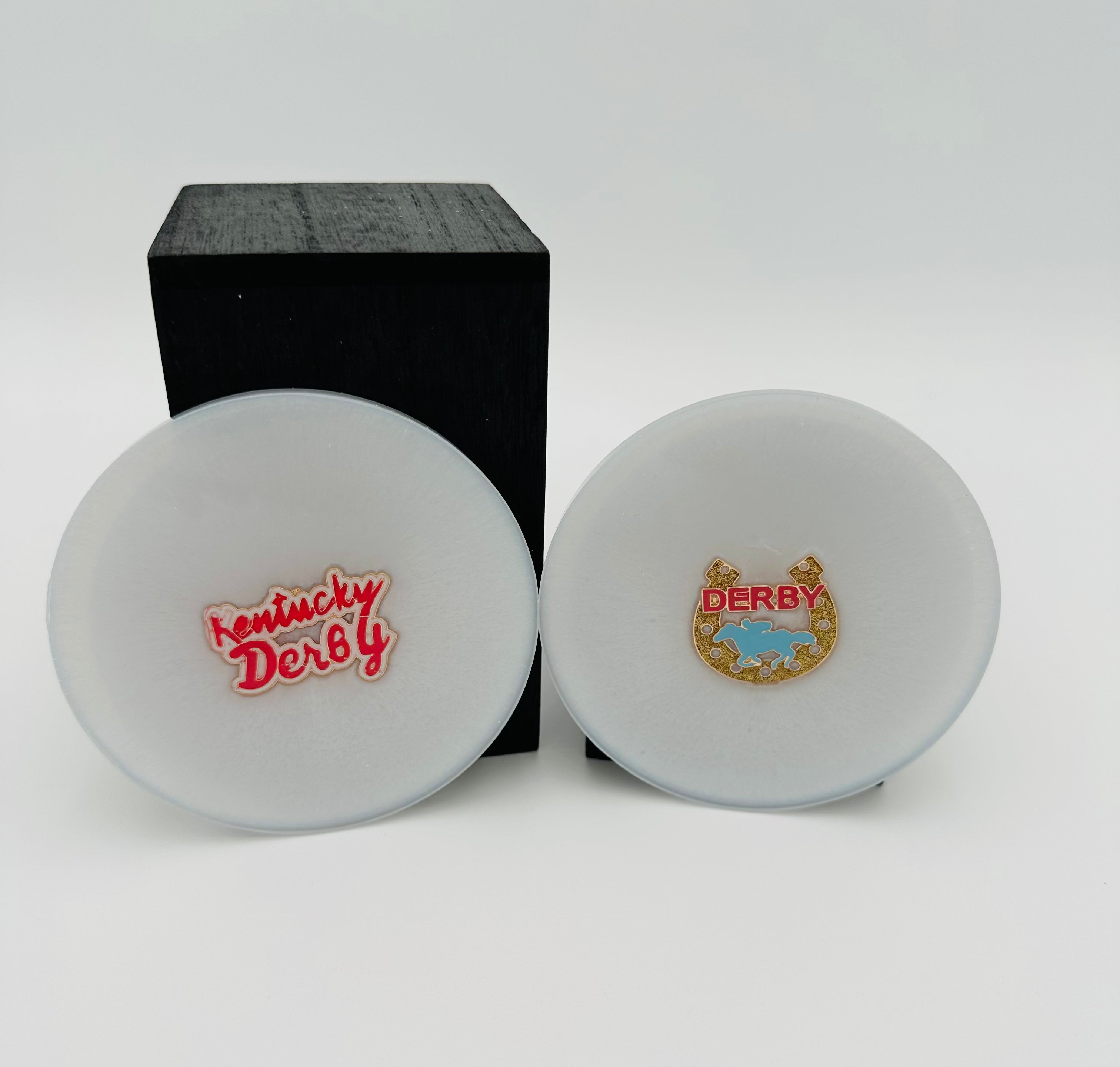 Handcrafted Resin Kentucky Derby Inlaid Beverage Coasters