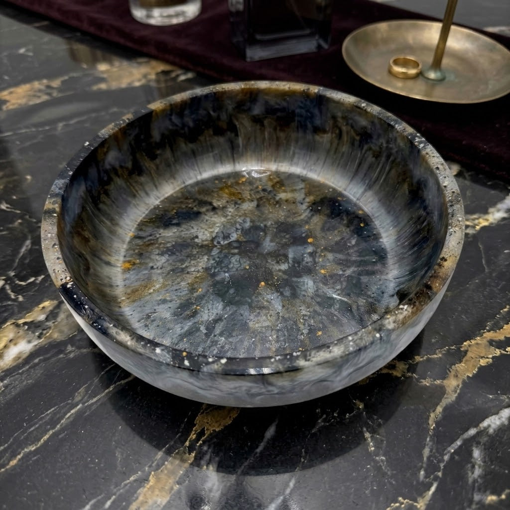 Handcrafted Swirled Epoxy Resin Decorative Catch-All Bowl (tray / trinket dish)
