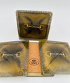 Handcrafted Olive and Gold Resin Coasters with Gold Bridle Bit Inlay, Set of 4