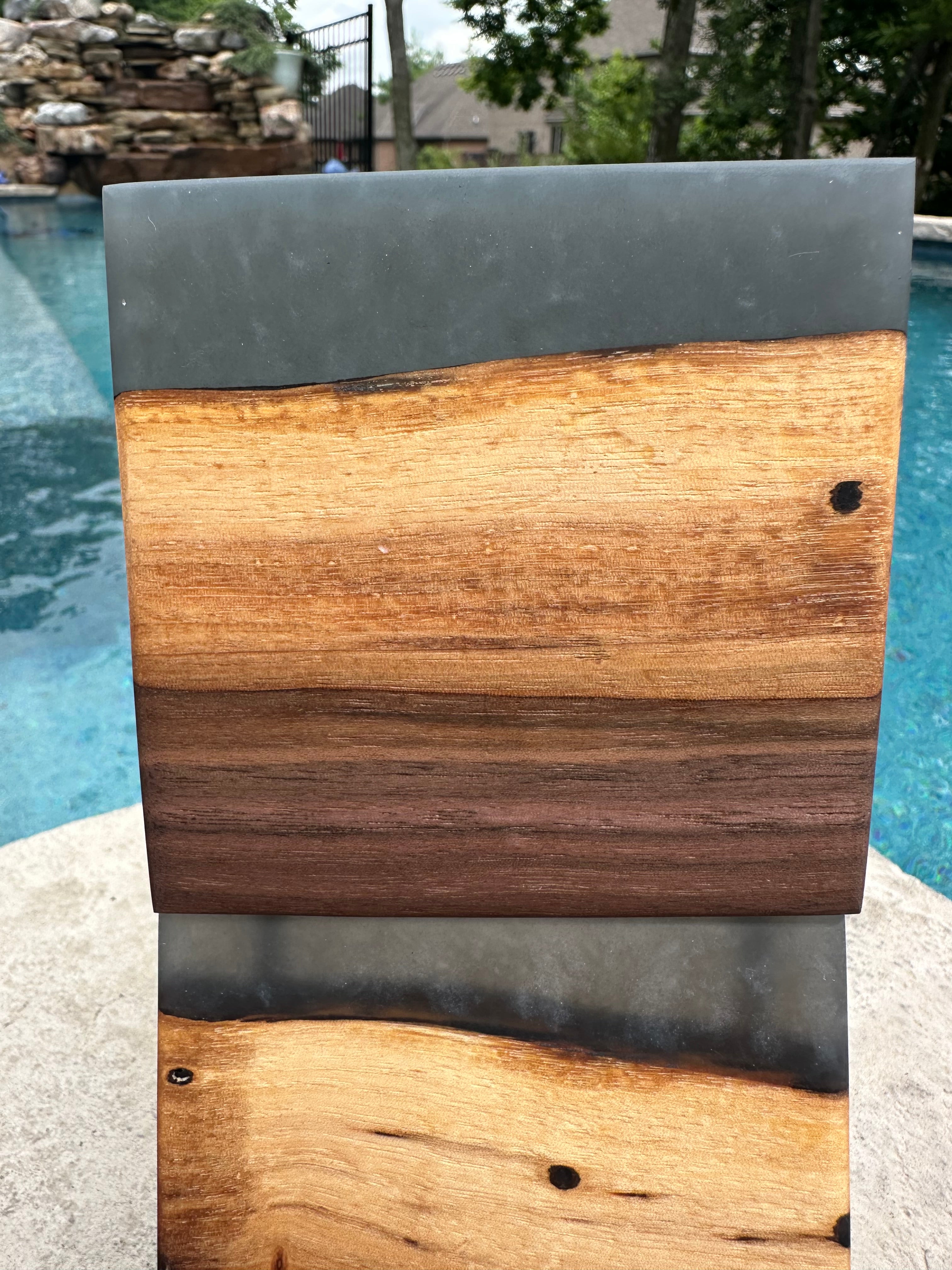 Black Walnut and Resin Coasters, Set of 4