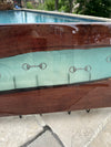 Handcrafted Black Walnut Charcuterie Board with Bonsai Green Resin Inlaid with Silver Bridle Bits