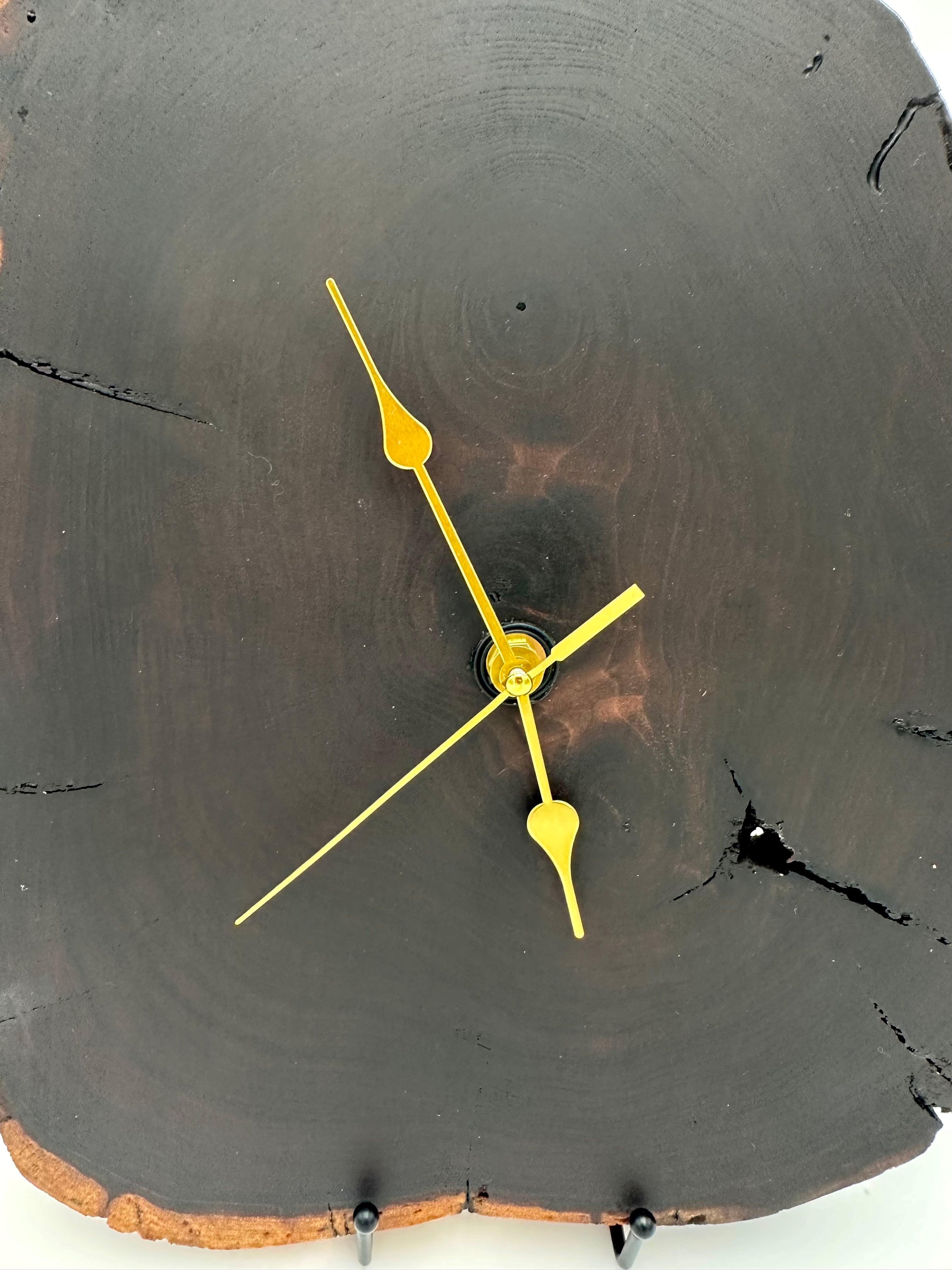 Handmade Live Edge Black Walnut Slice Clock