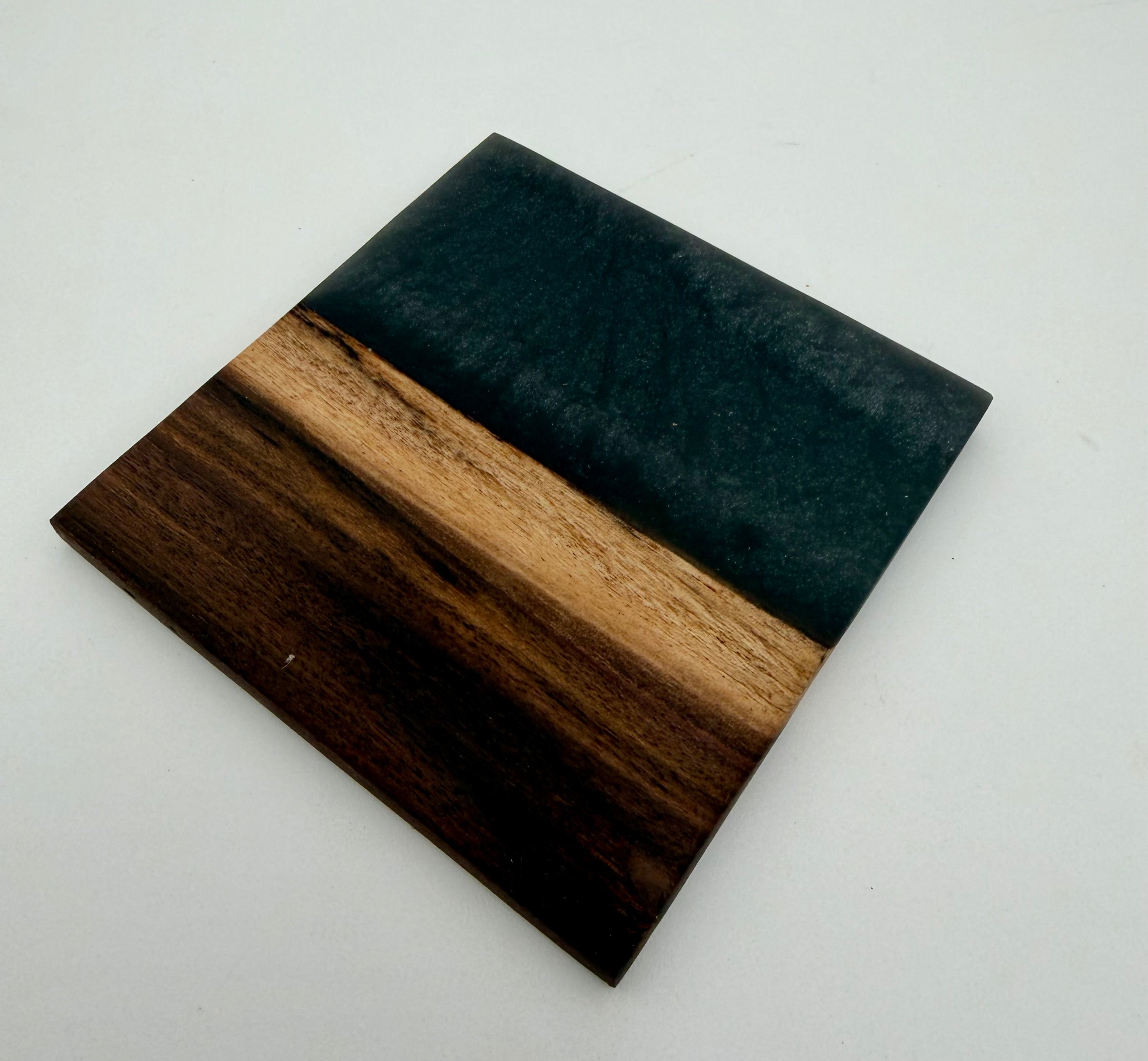 Live Edge Black Walnut and Resin Coasters, Set of 4