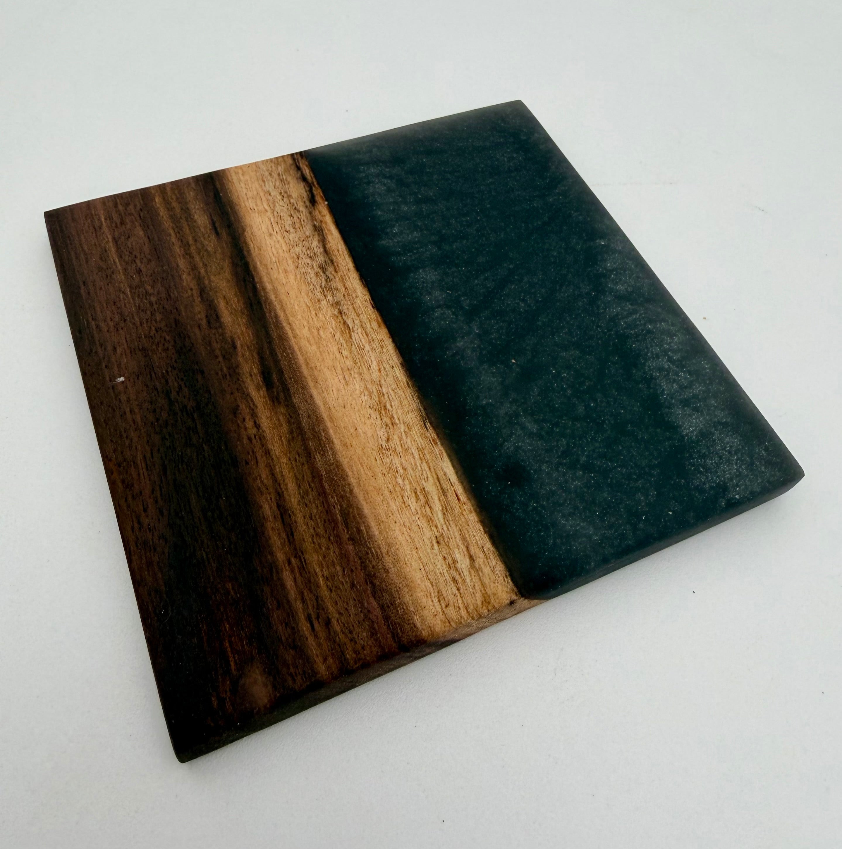 Live Edge Black Walnut and Resin Coasters, Set of 4