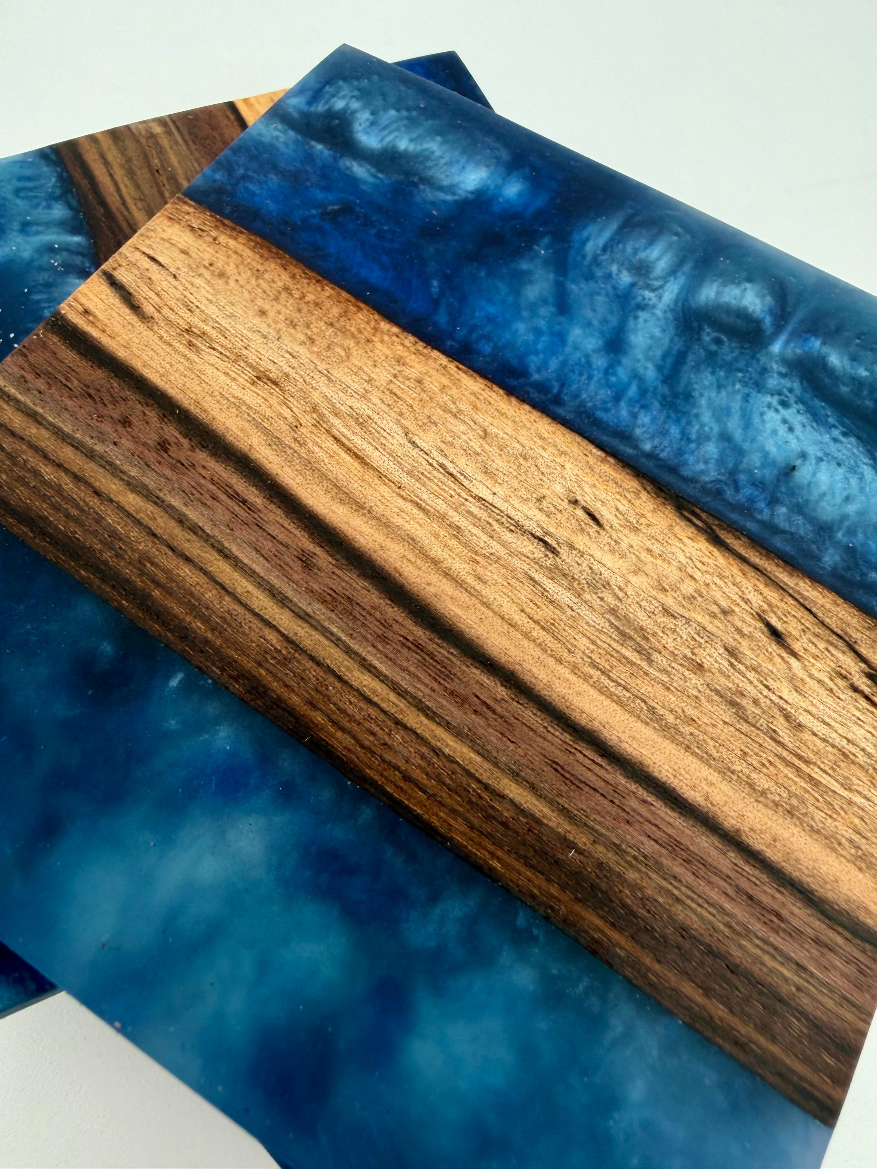 Live Edge Black Walnut and Resin Coasters, Set of 4
