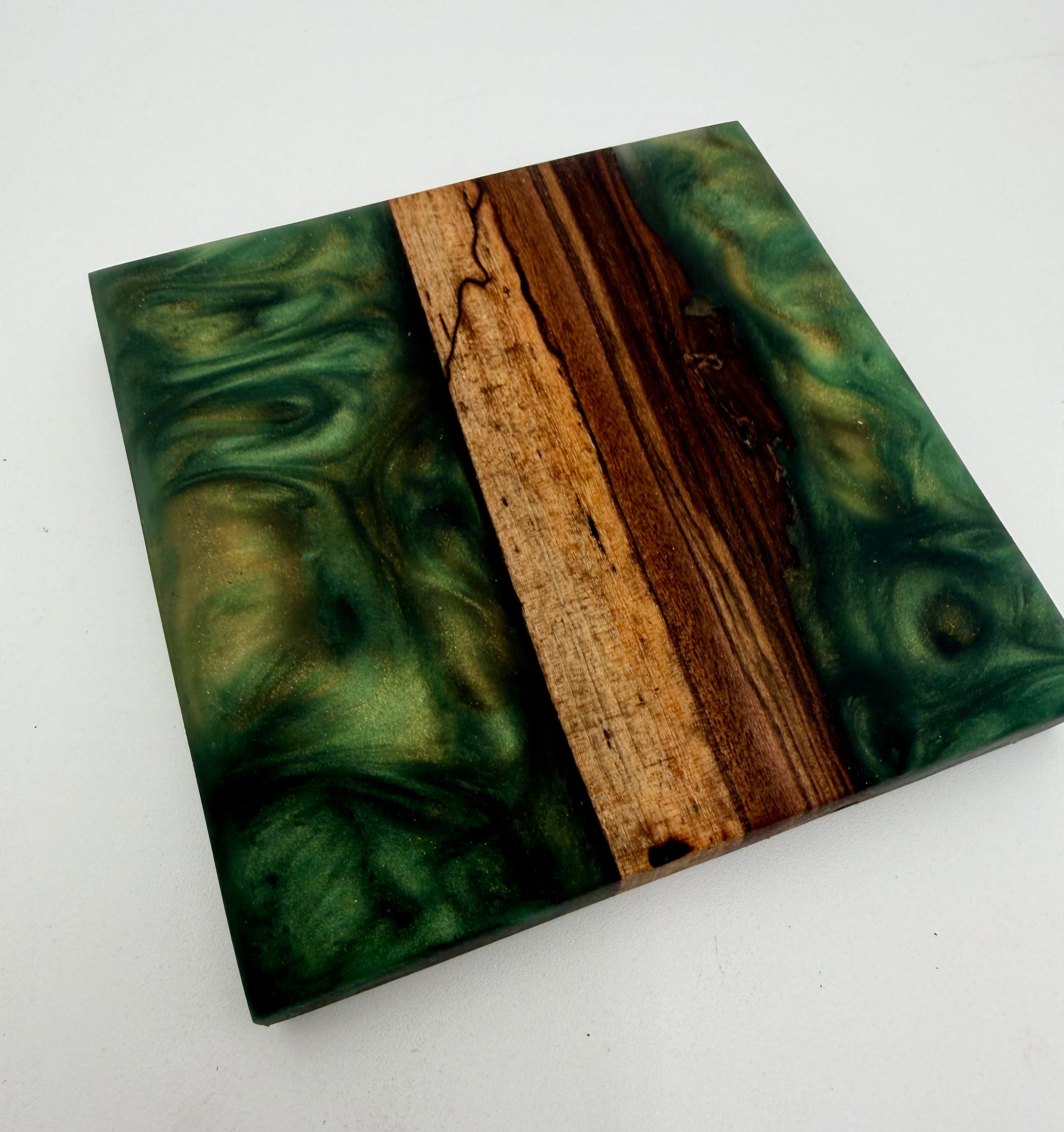 Live Edge Black Walnut and Resin Coasters, Set of 4