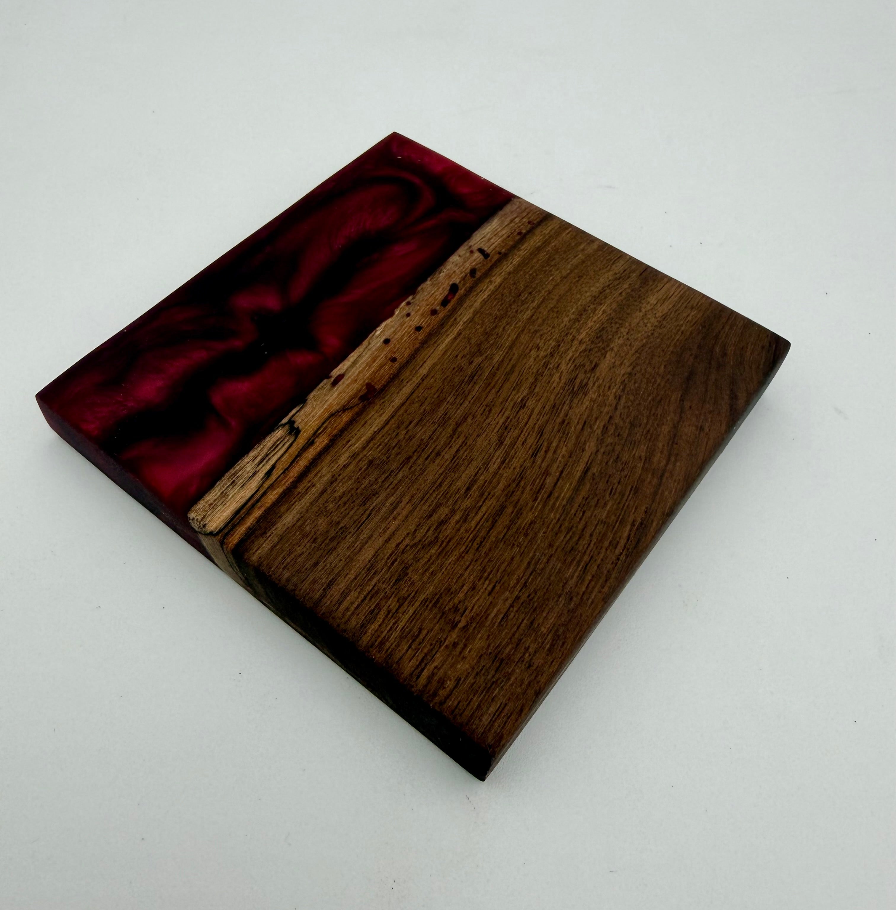 Live Edge Black Walnut and Resin Coasters, Set of 4