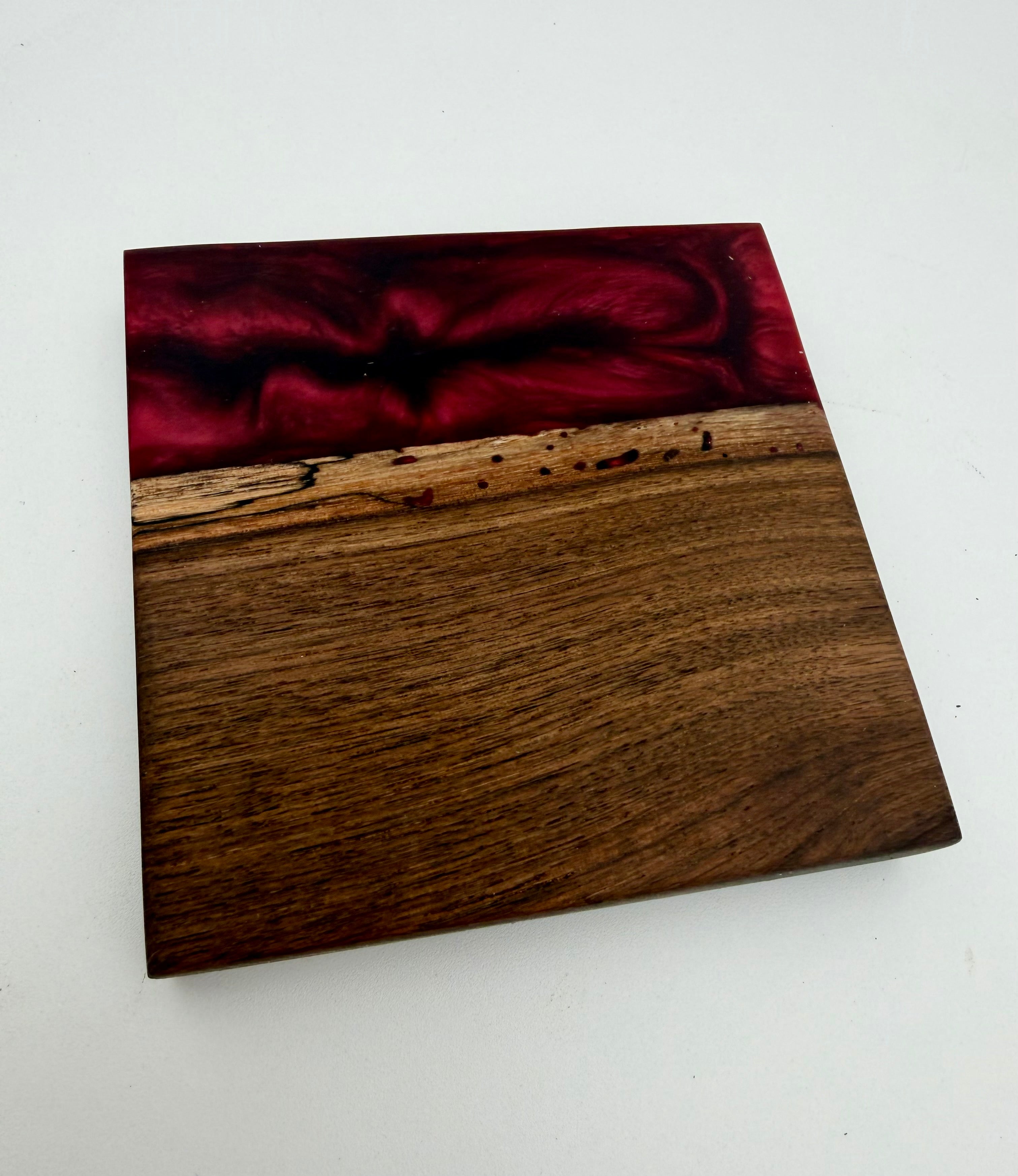 Live Edge Black Walnut and Resin Coasters, Set of 4