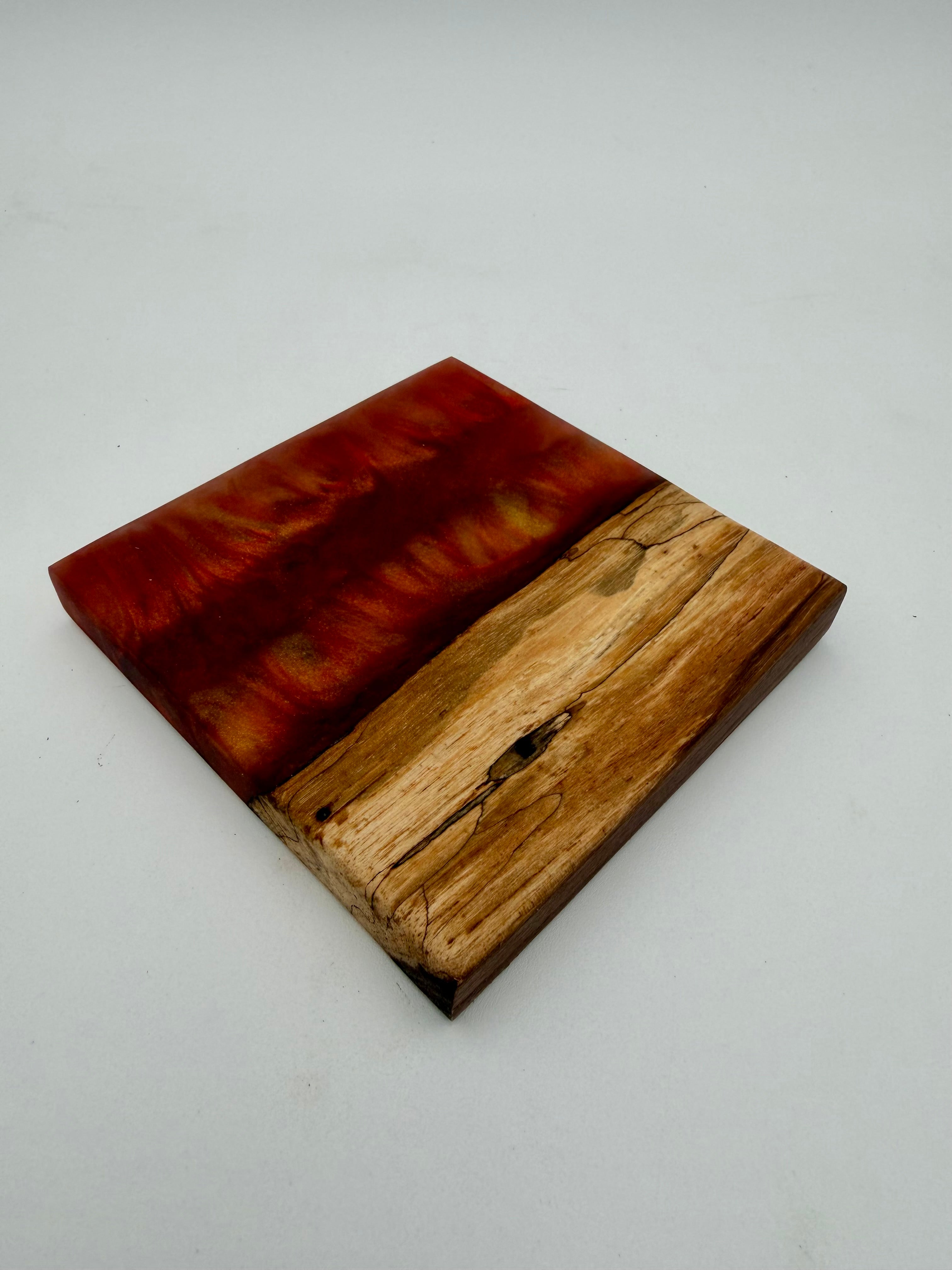 Live Edge Black Walnut and Resin Coasters, Set of 4