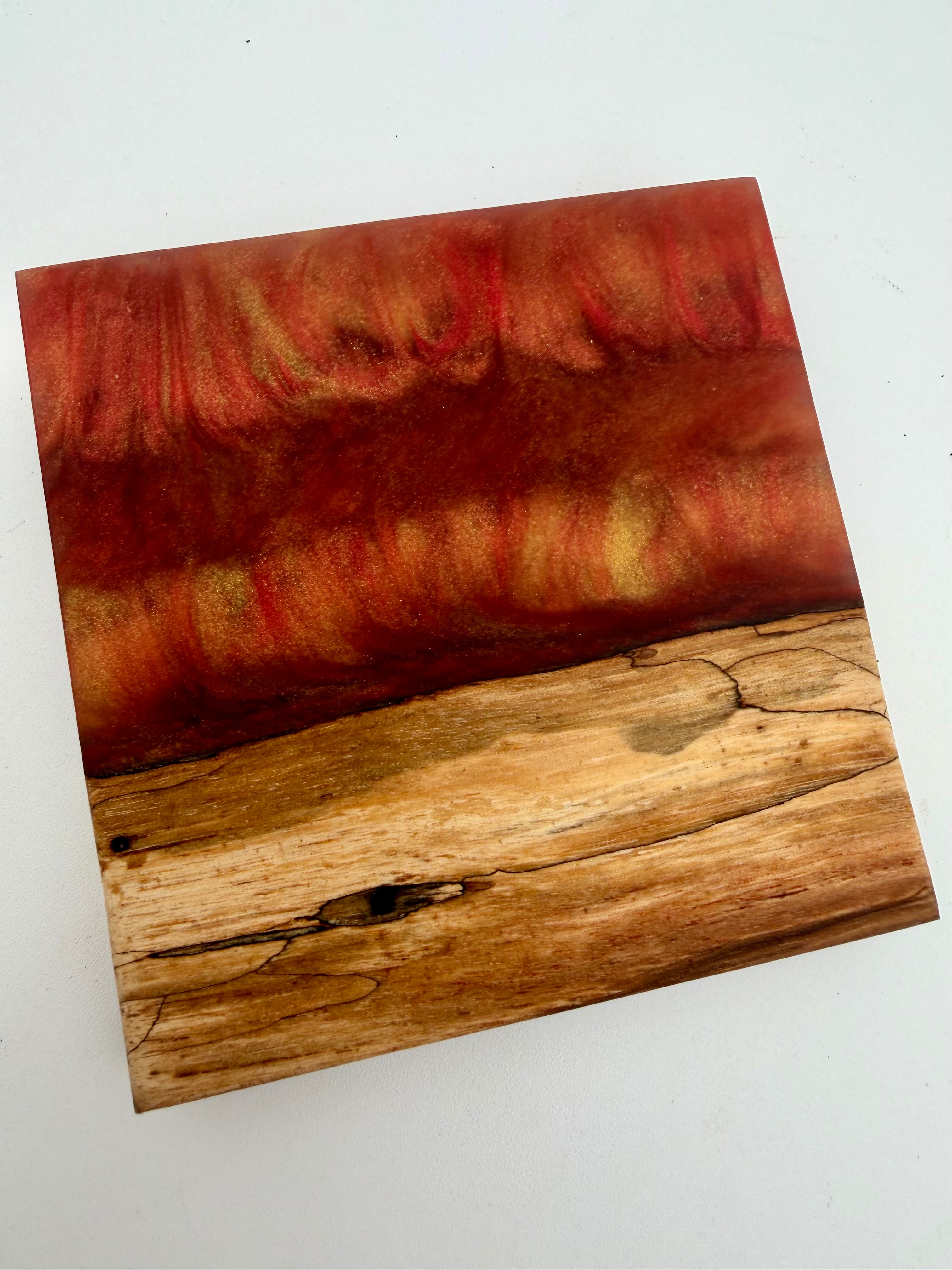 Live Edge Black Walnut and Resin Coasters, Set of 4