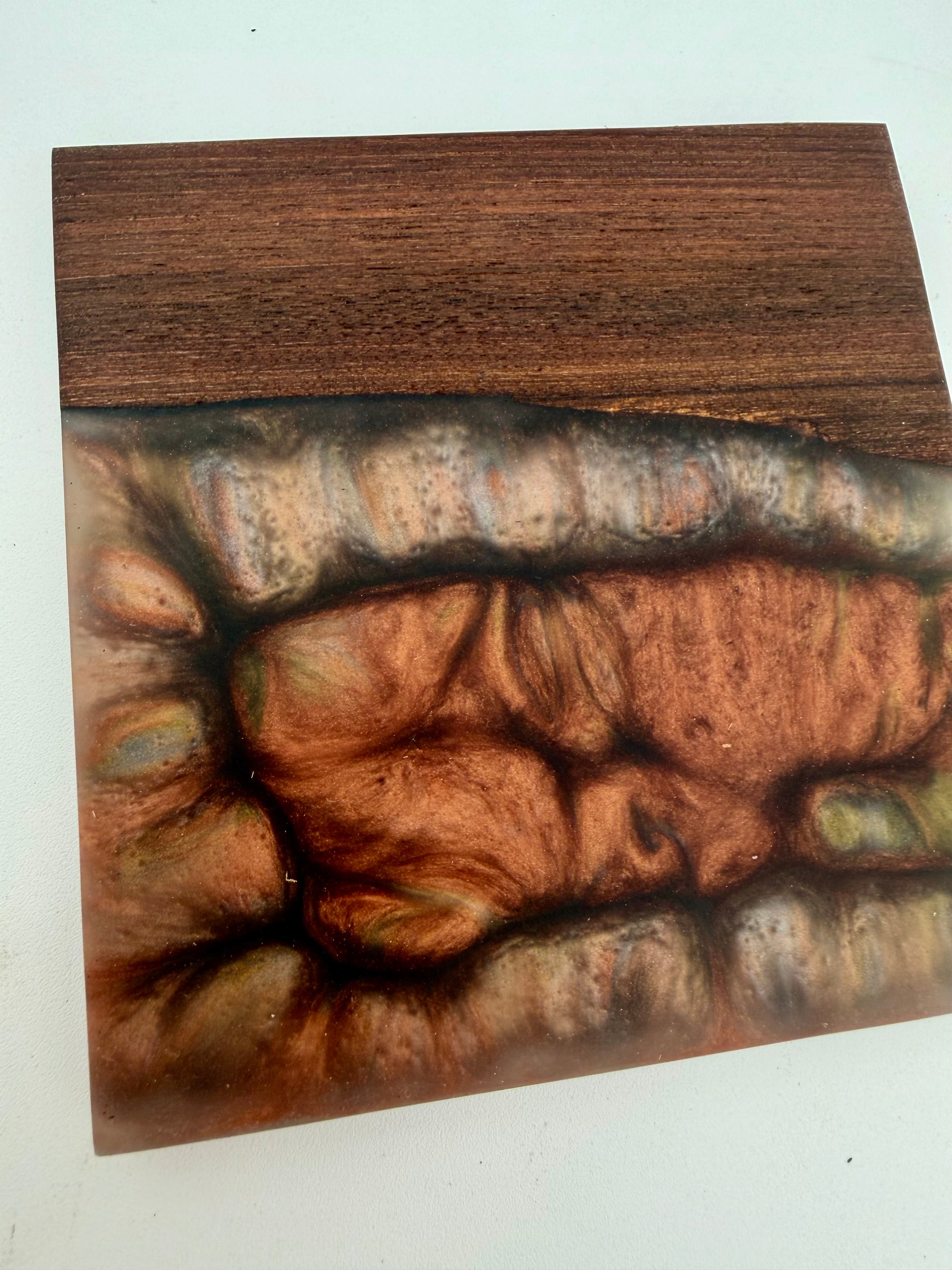 Live Edge Black Walnut and Resin Coasters, Set of 4