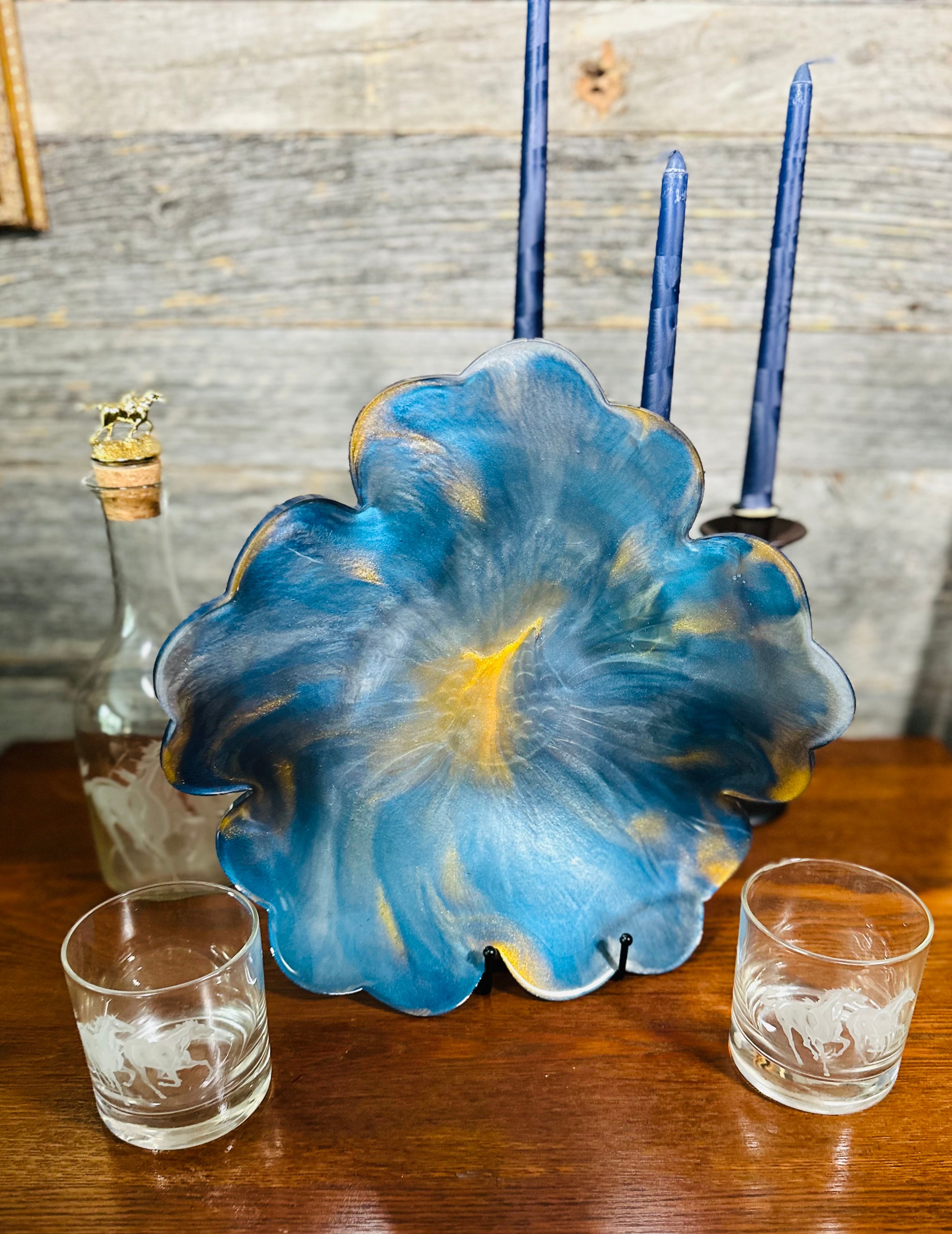 Handcrafted Large Resin Flower Bowls