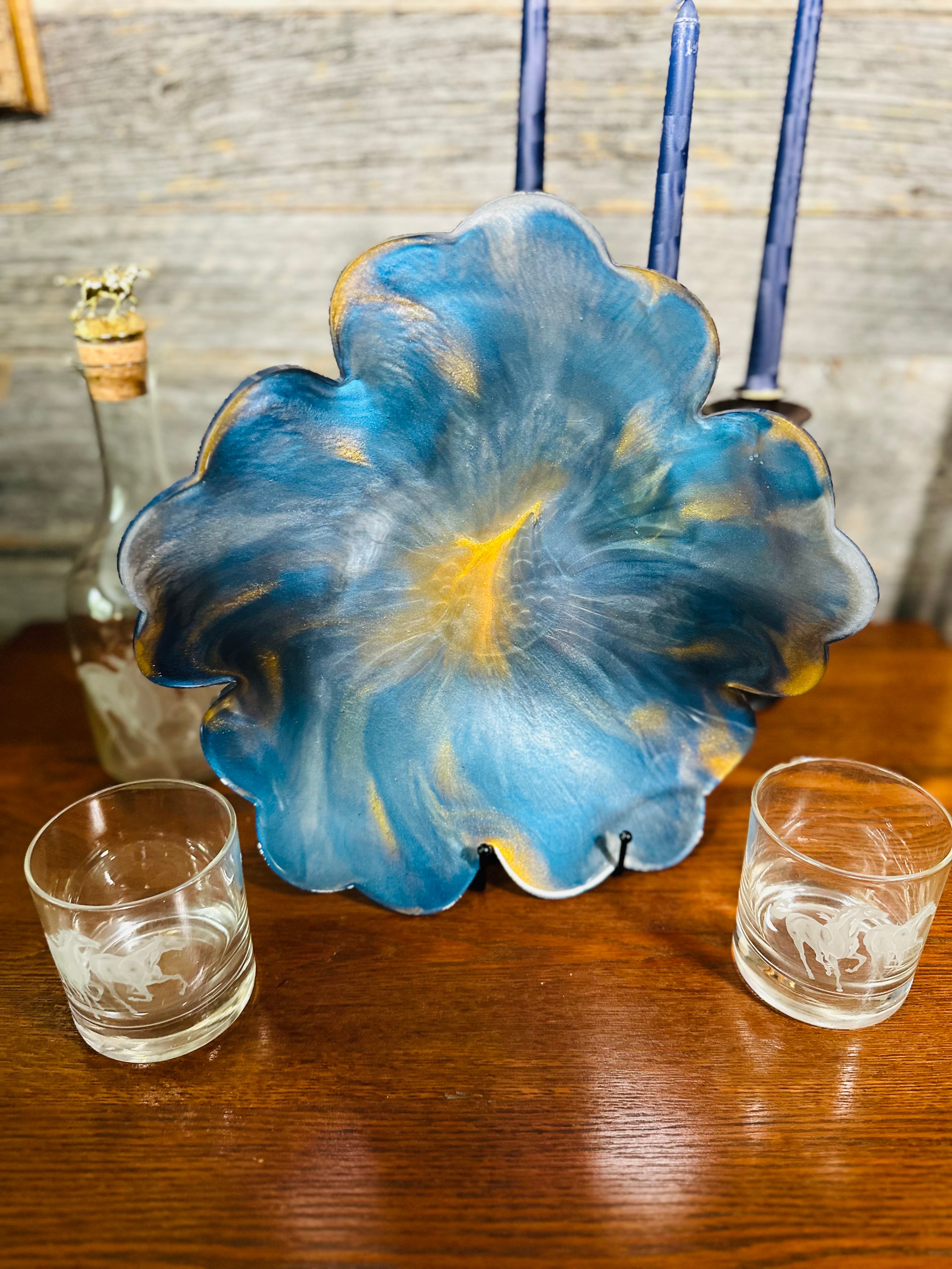 Handcrafted Large Resin Flower Bowls
