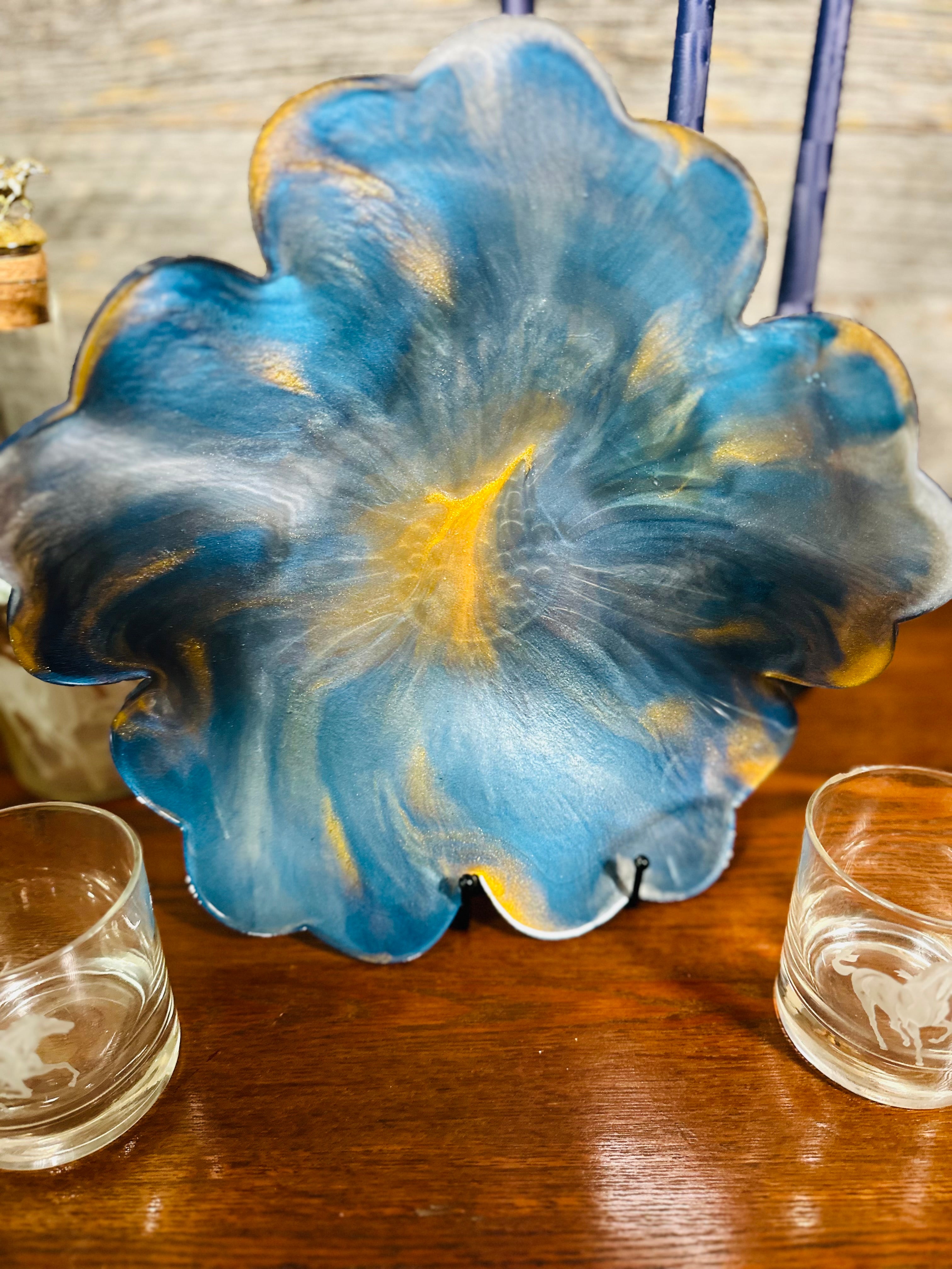 Handcrafted Large Resin Flower Bowls