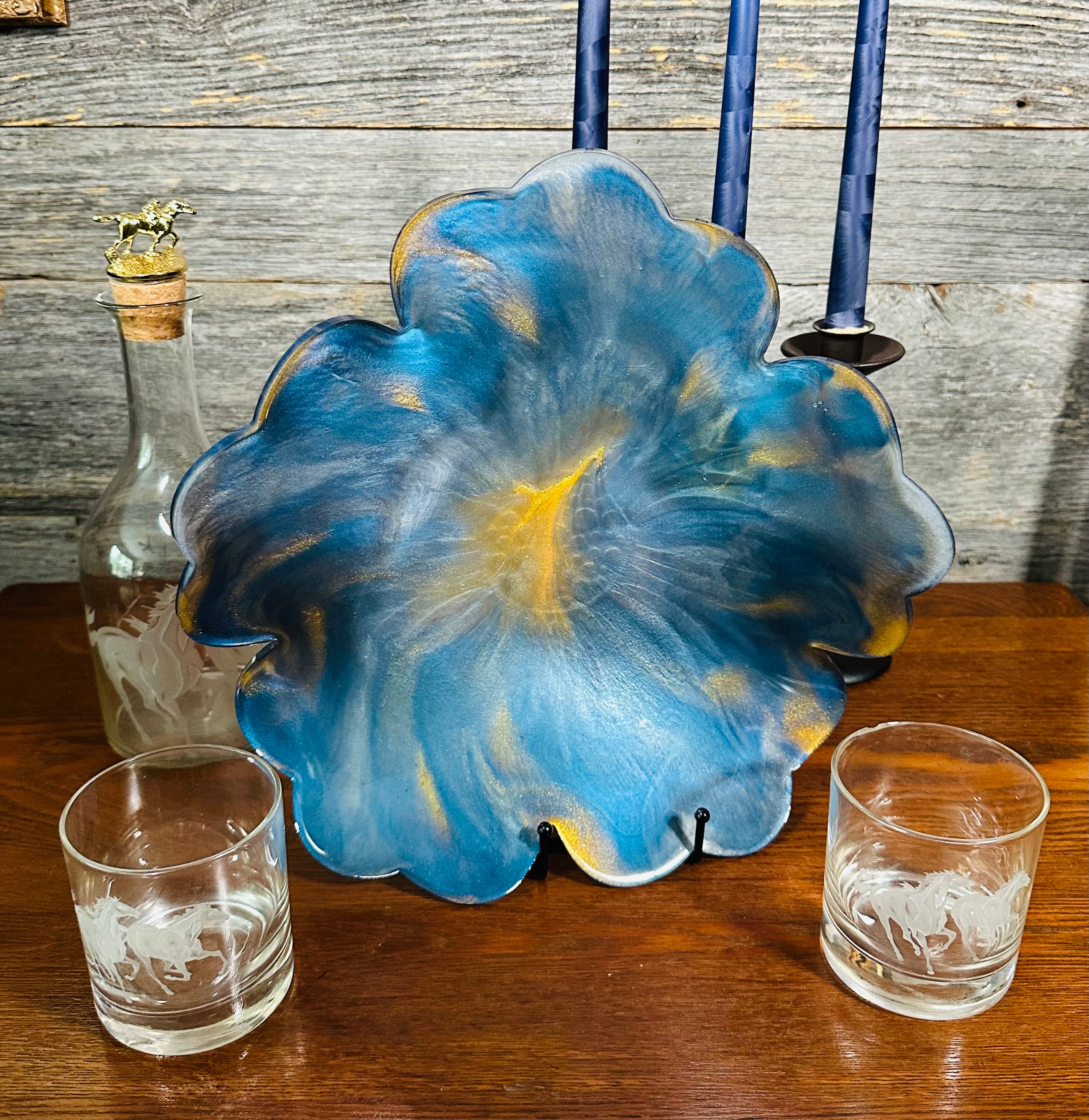 Handcrafted Large Resin Flower Bowls