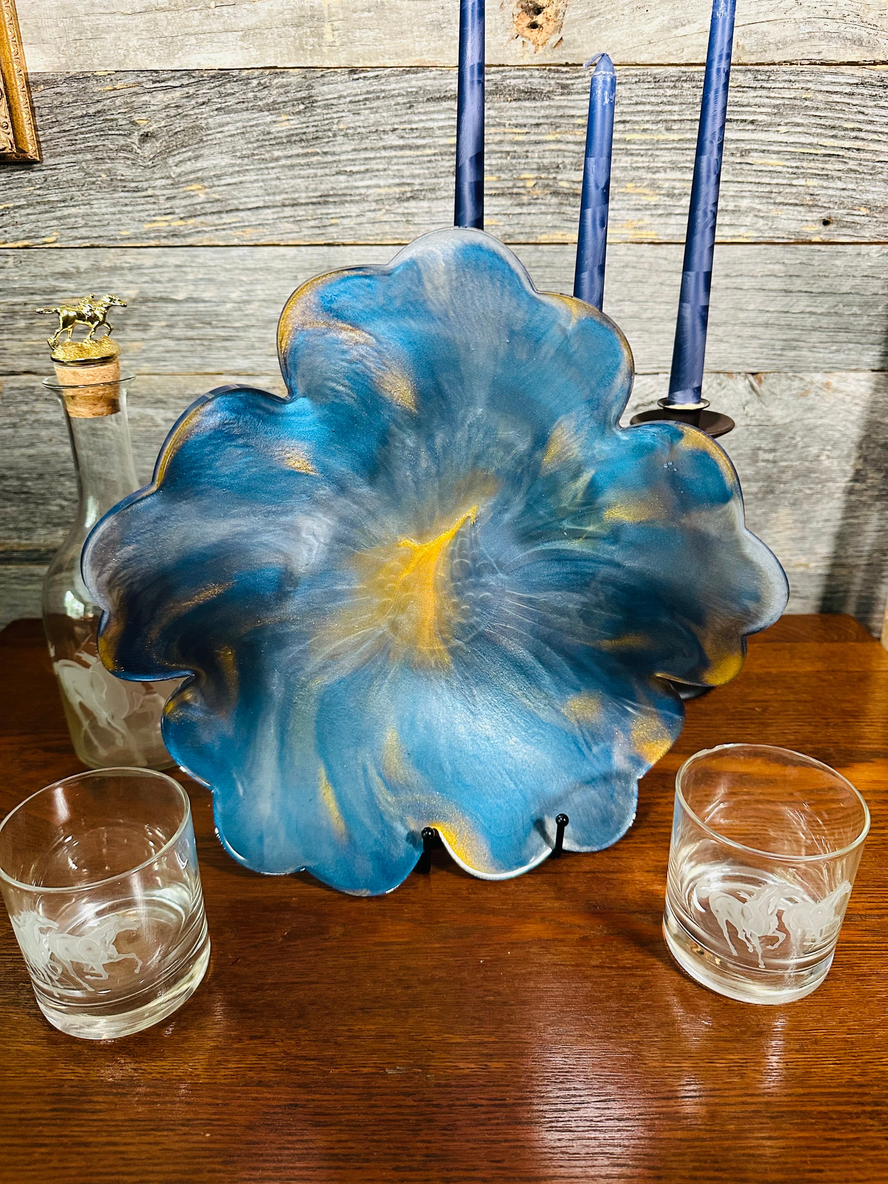 Handcrafted Large Resin Flower Bowls