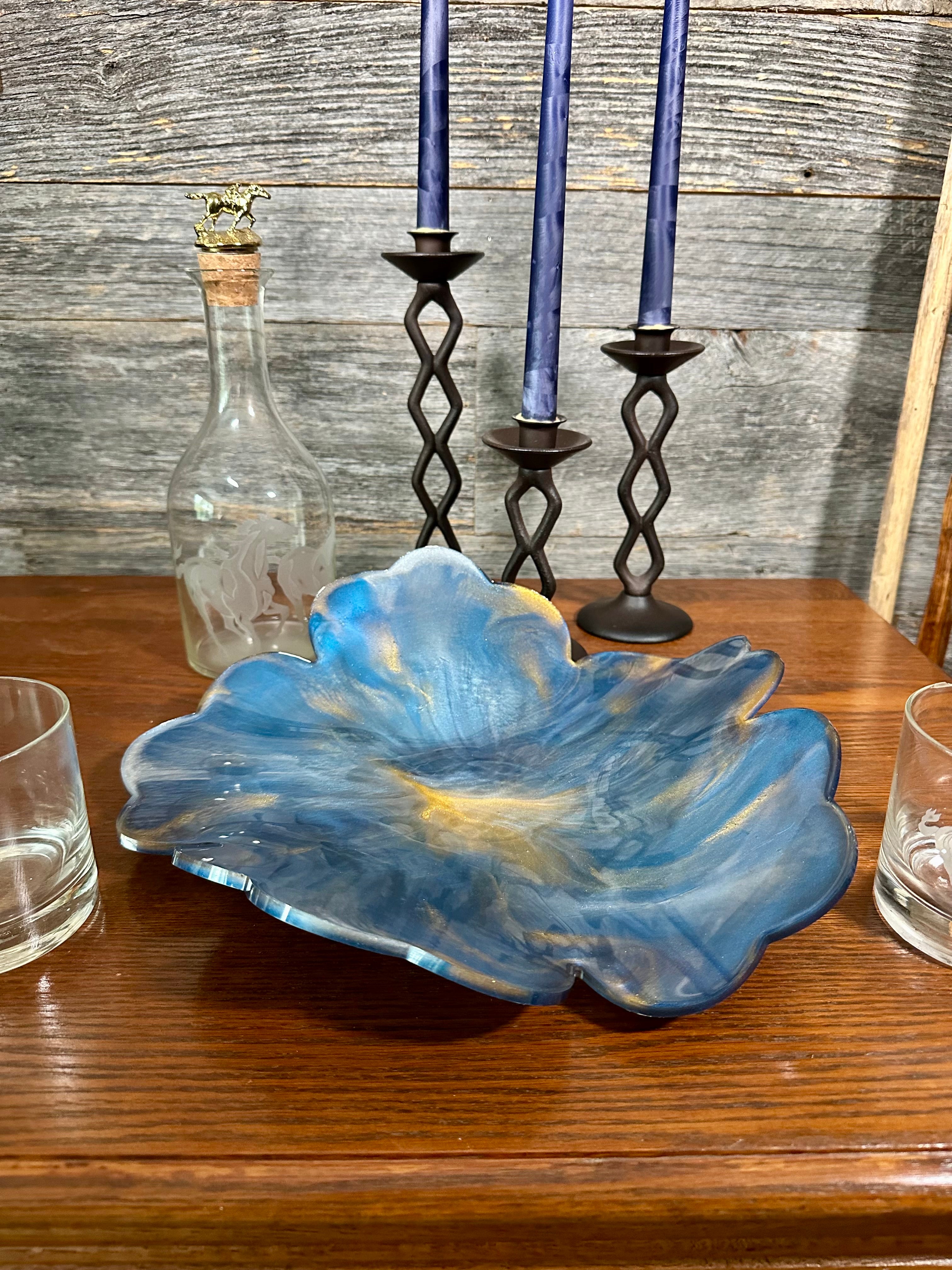 Handcrafted Large Resin Flower Bowls