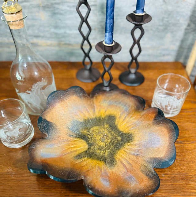 Handcrafted Large Resin Flower Bowls