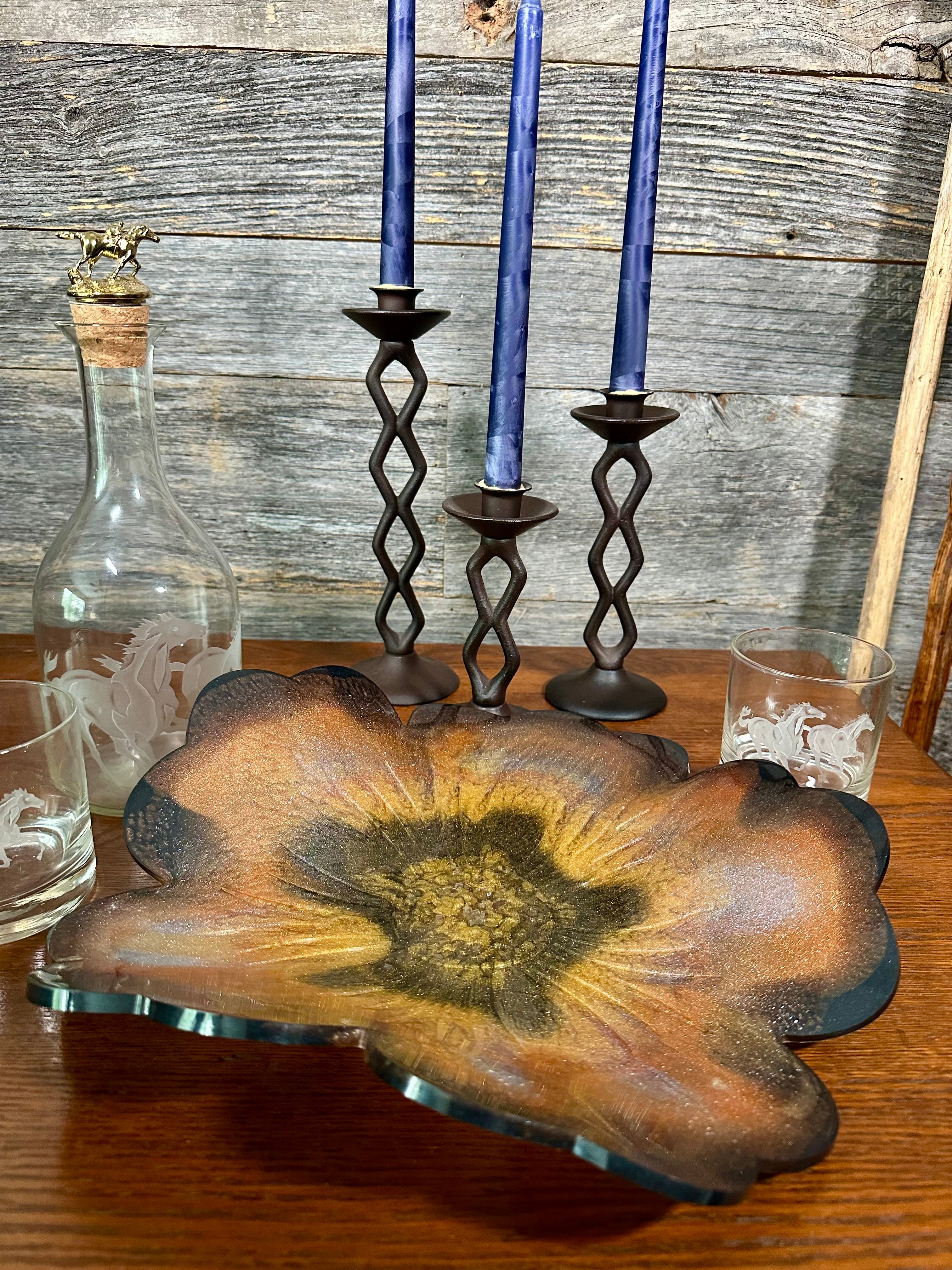 Handcrafted Large Resin Flower Bowls