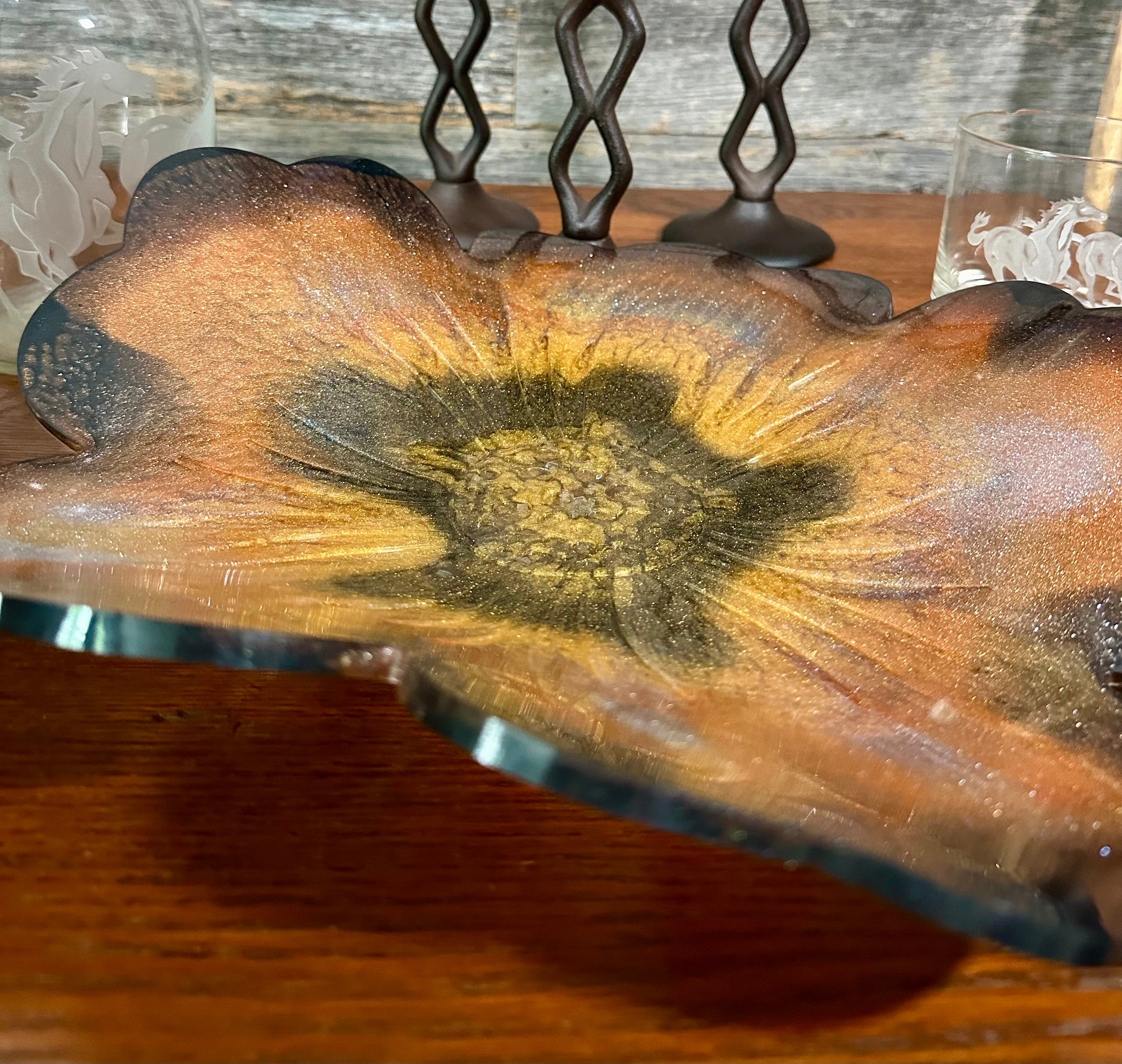 Handcrafted Large Resin Flower Bowls
