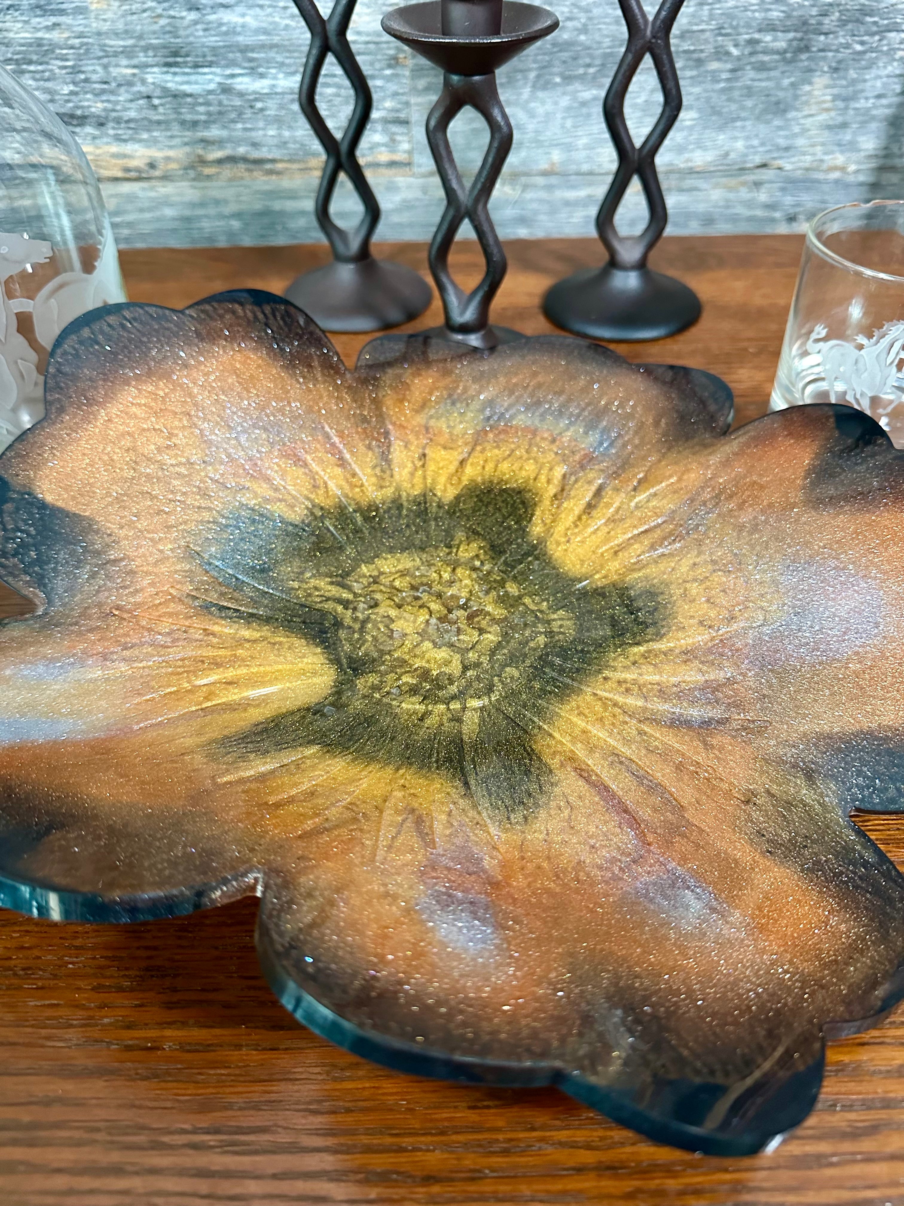 Handcrafted Large Resin Flower Bowls