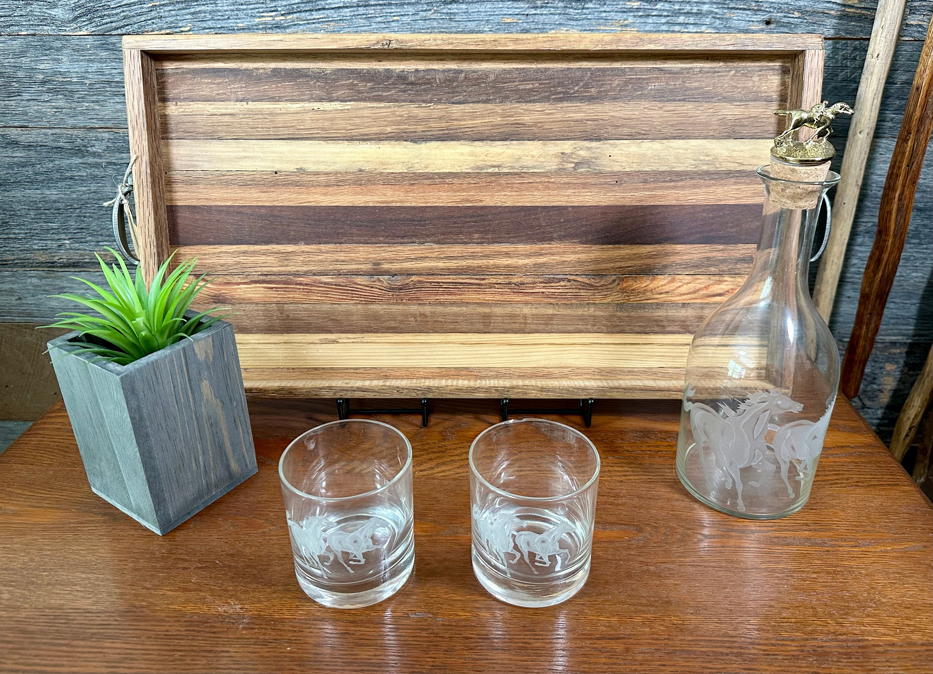 Handcrafted Tobacco Stick Decorative Tray with Sides