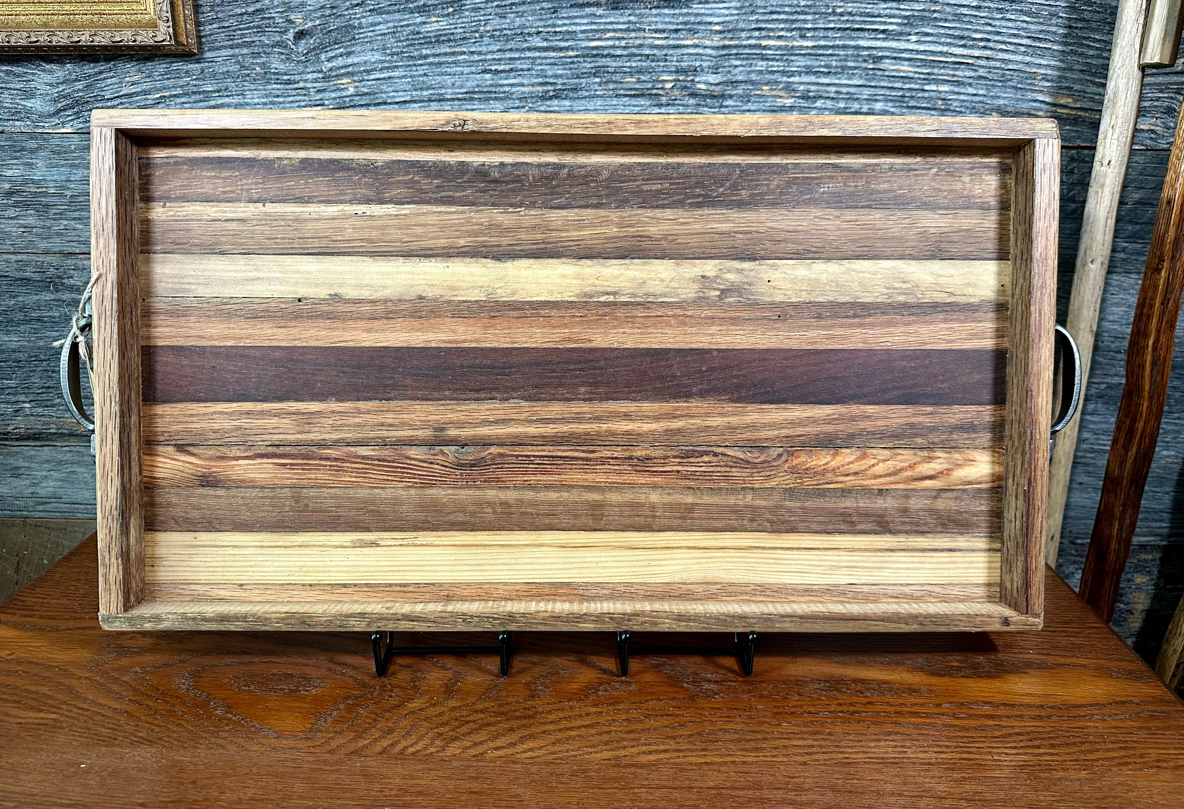 Handcrafted Tobacco Stick Decorative Tray with Sides