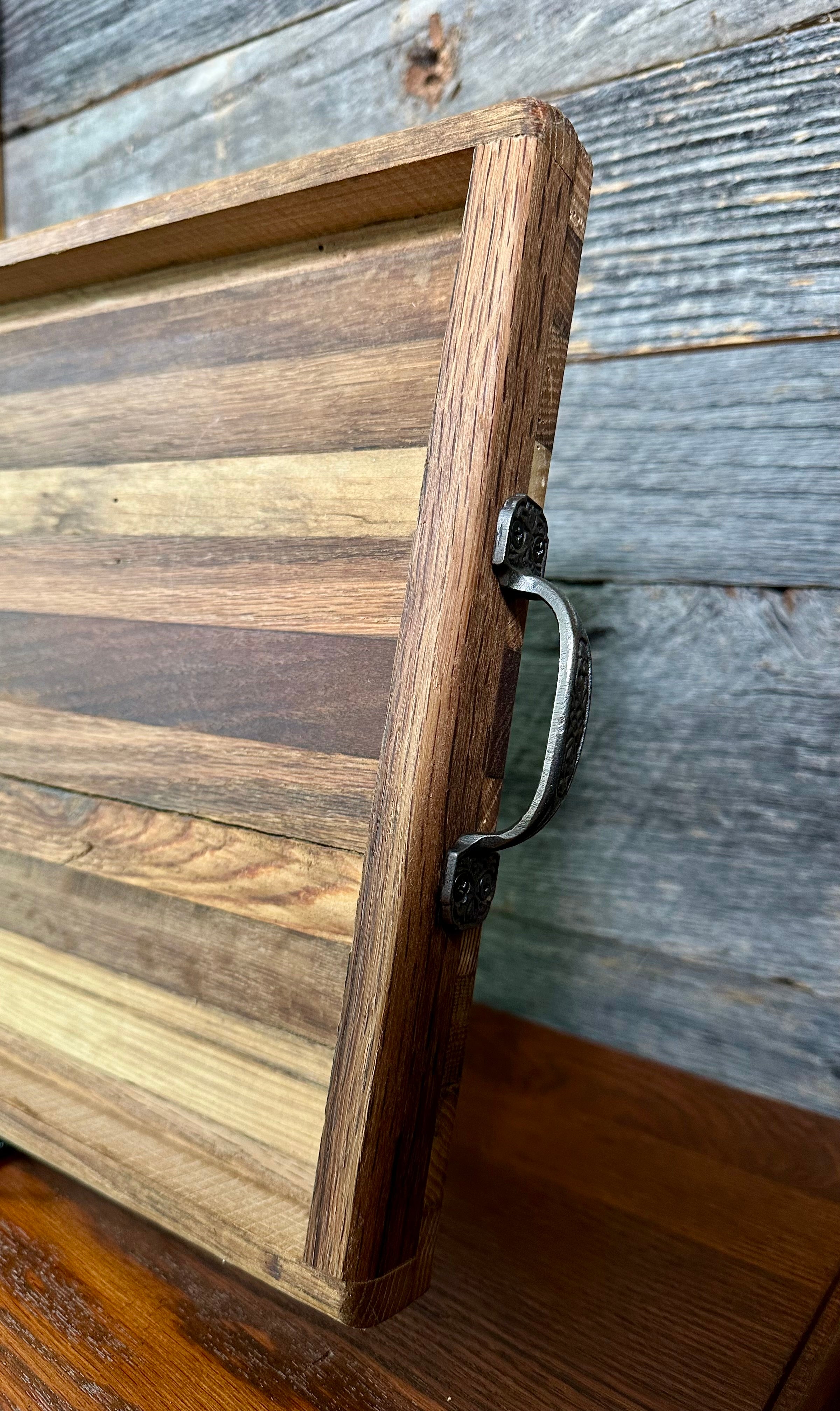Handcrafted Tobacco Stick Decorative Tray with Sides