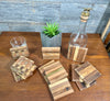 Handcrafted Tobacco Stick End Grain and Face Grain Coasters, Set of 4