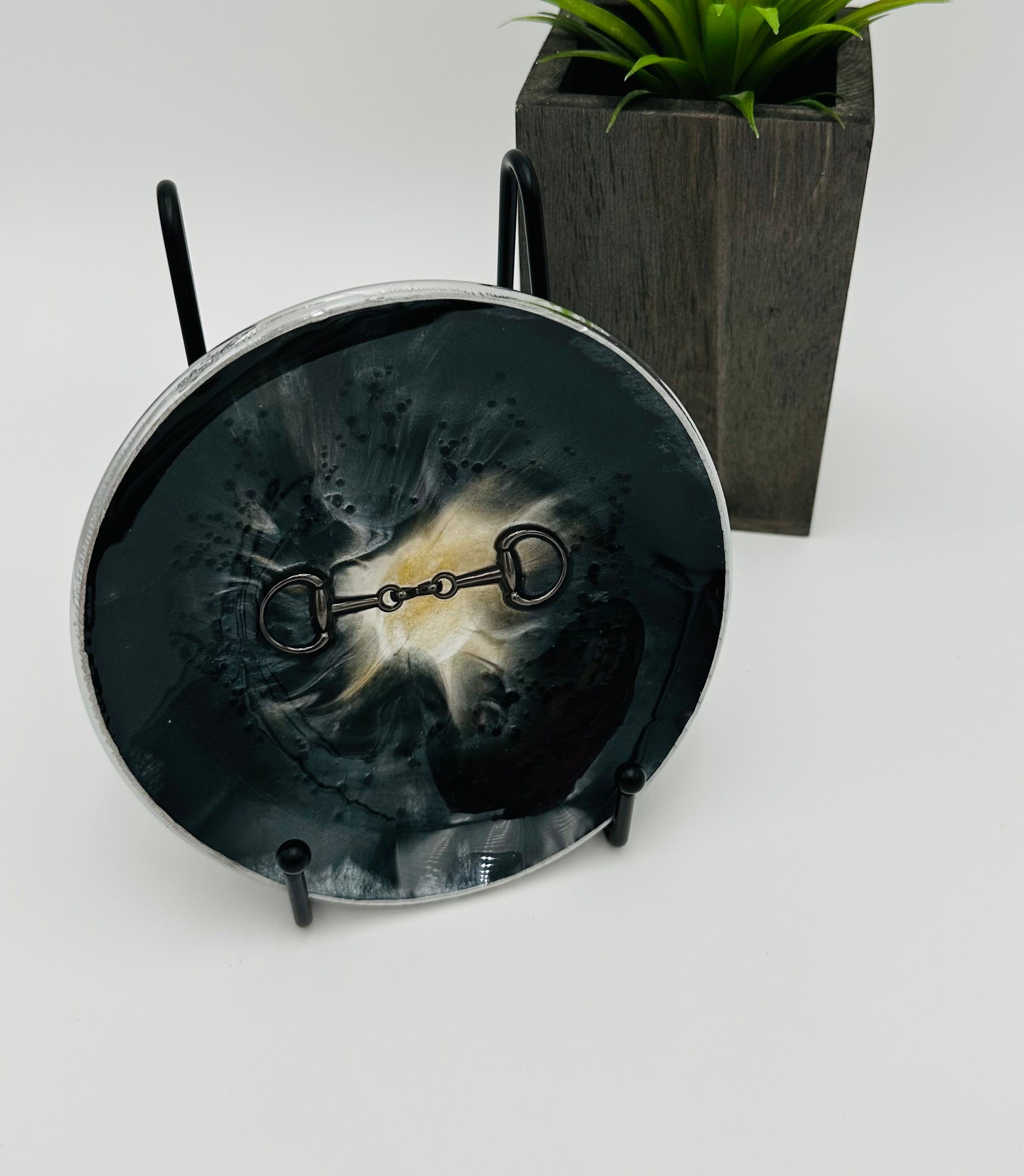 Handcrafted Resin Art Bowl - Featuring Equestrian Themed Inlays - Medium
