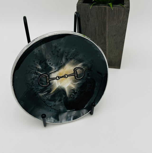 Handcrafted Resin Art Bowl - Featuring Equestrian Themed Inlays - Medium