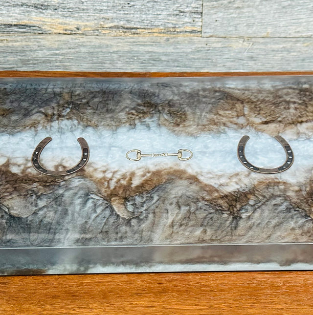Handcrafted Equestrian Themed Resin tray with Handles