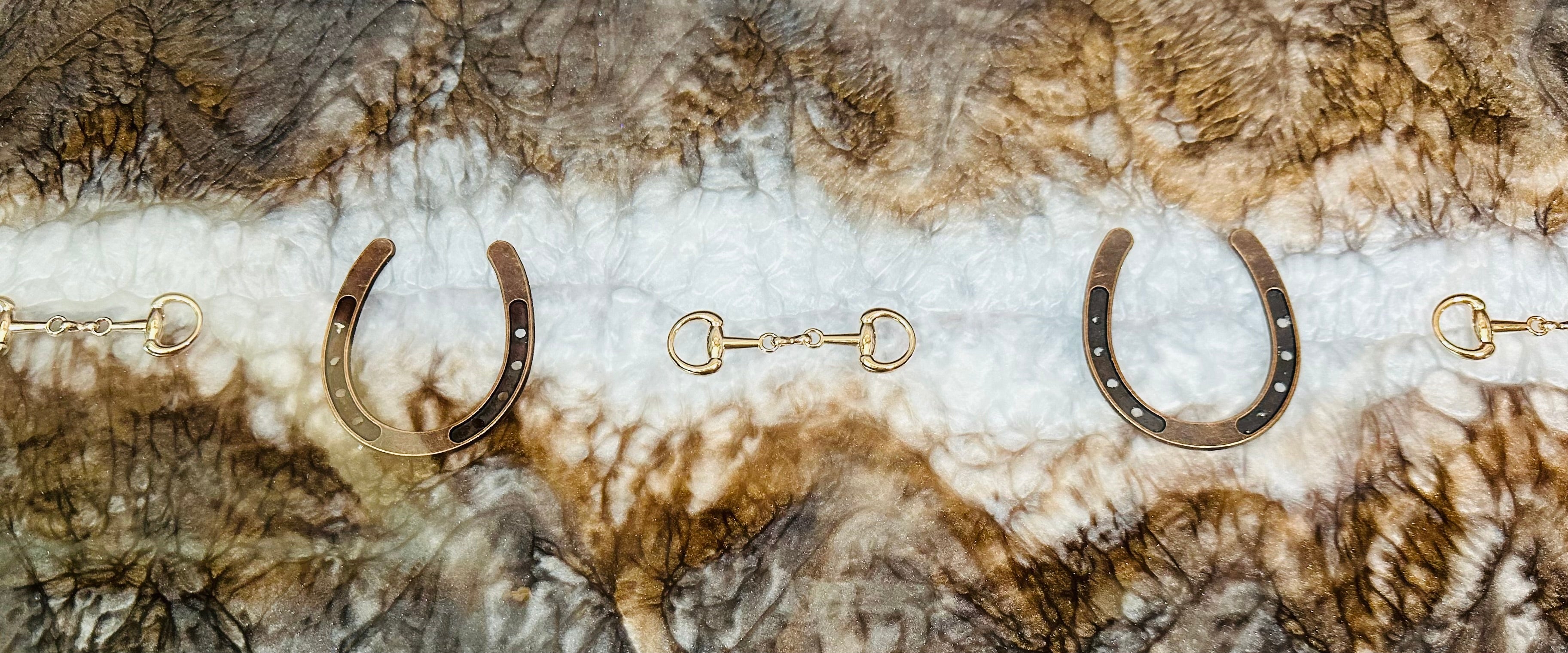 Handcrafted Equestrian Themed Resin tray with Handles