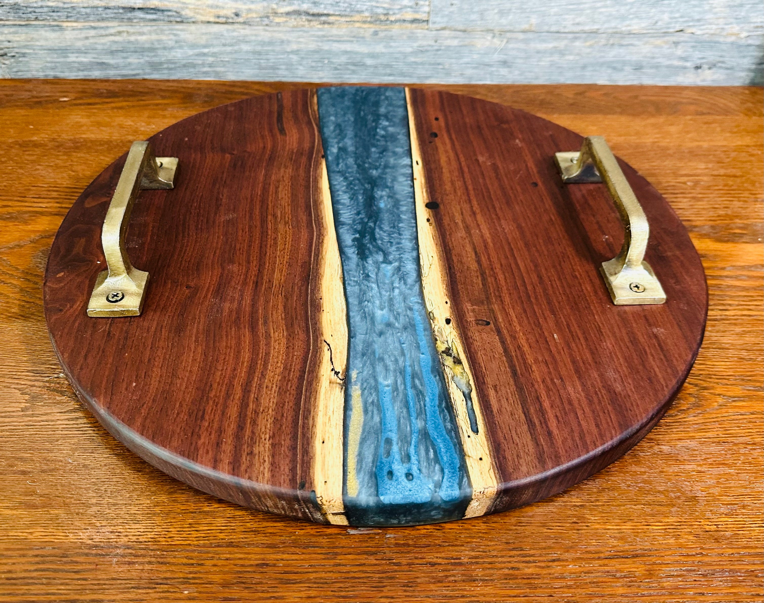 Handcrafted Black Walnut and Resin Serving Tray