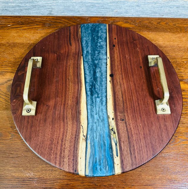 Handcrafted Black Walnut and Resin Serving Tray