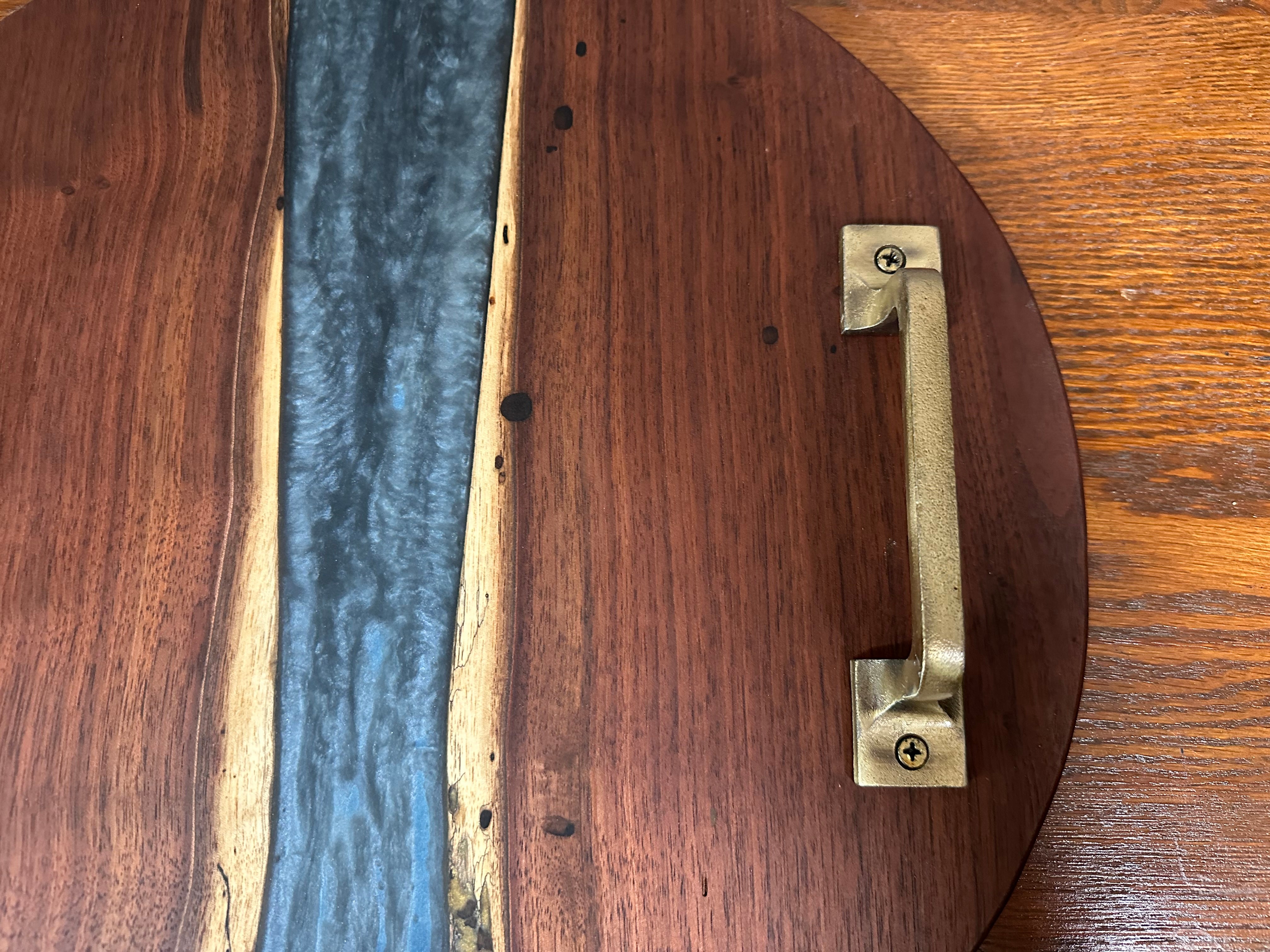 Handcrafted Black Walnut and Resin Serving Tray