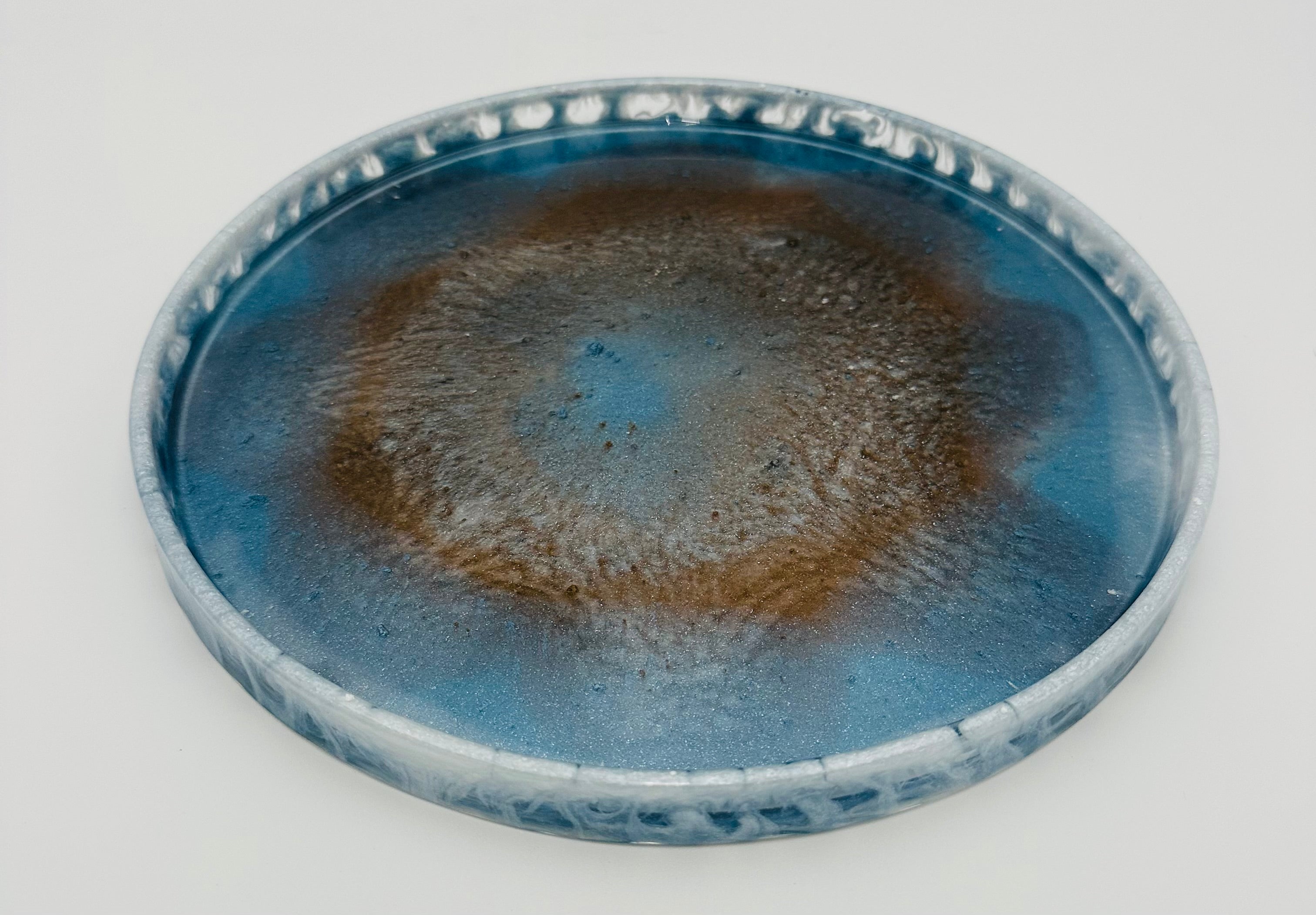 Handcrafted Round Resin Decorative Trays