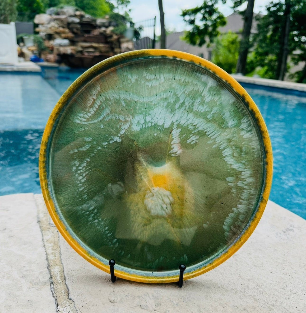 Handcrafted Round Resin Decorative Trays
