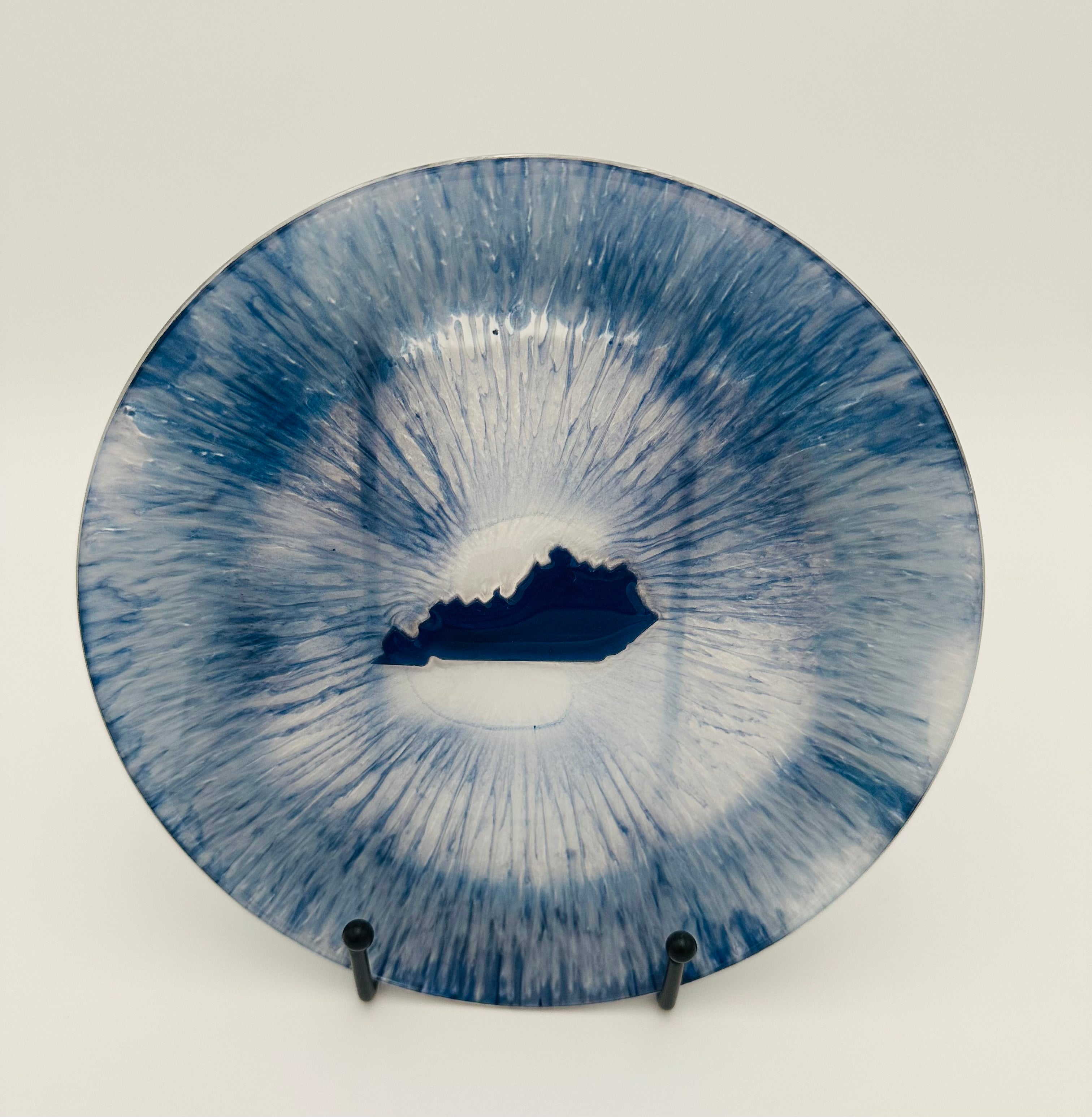 Handcrafted Kentucky Blue Resin Large Bowls with White Kentucky resin Inlay