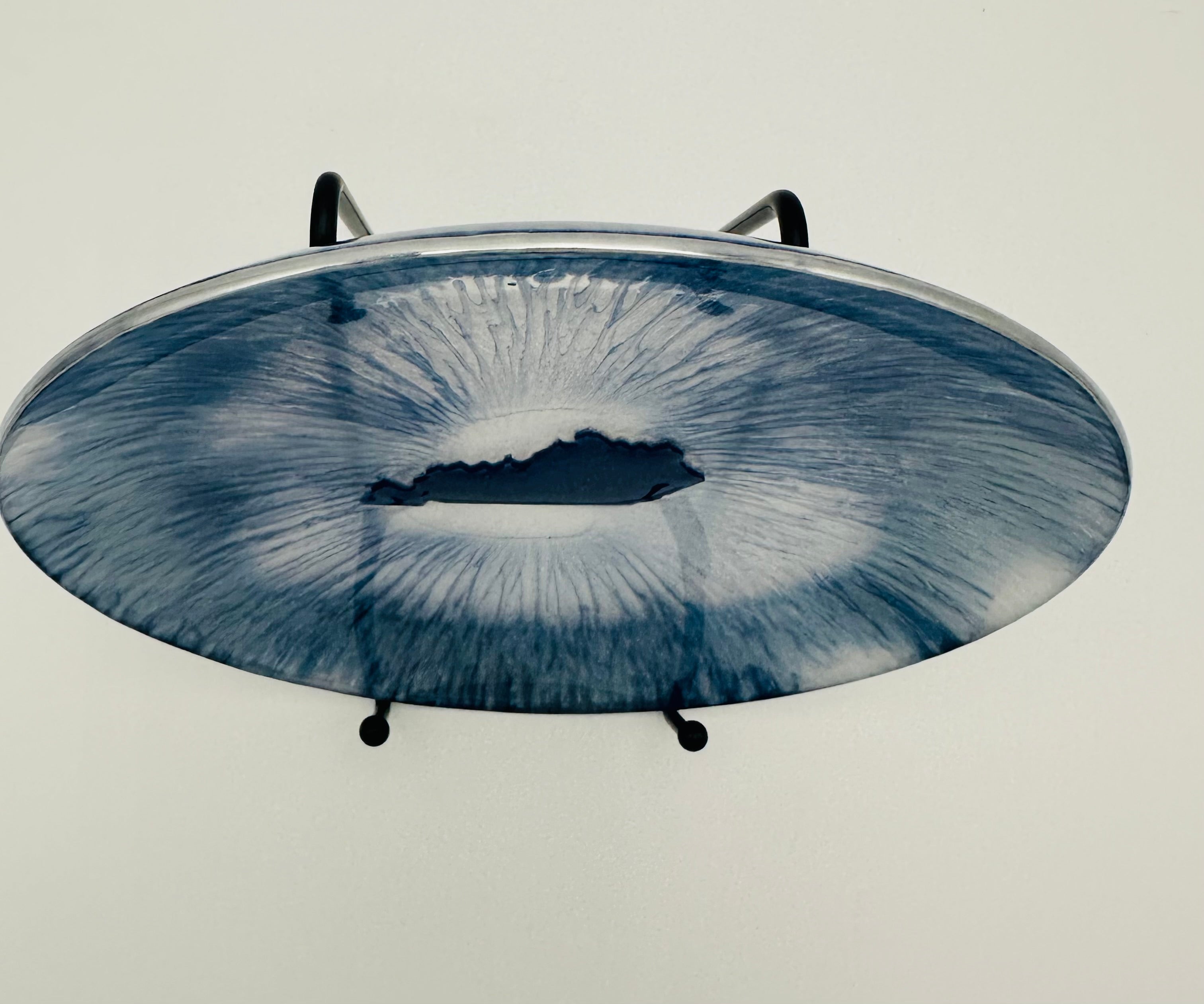 Handcrafted Kentucky Blue Resin Large Bowls with White Kentucky resin Inlay